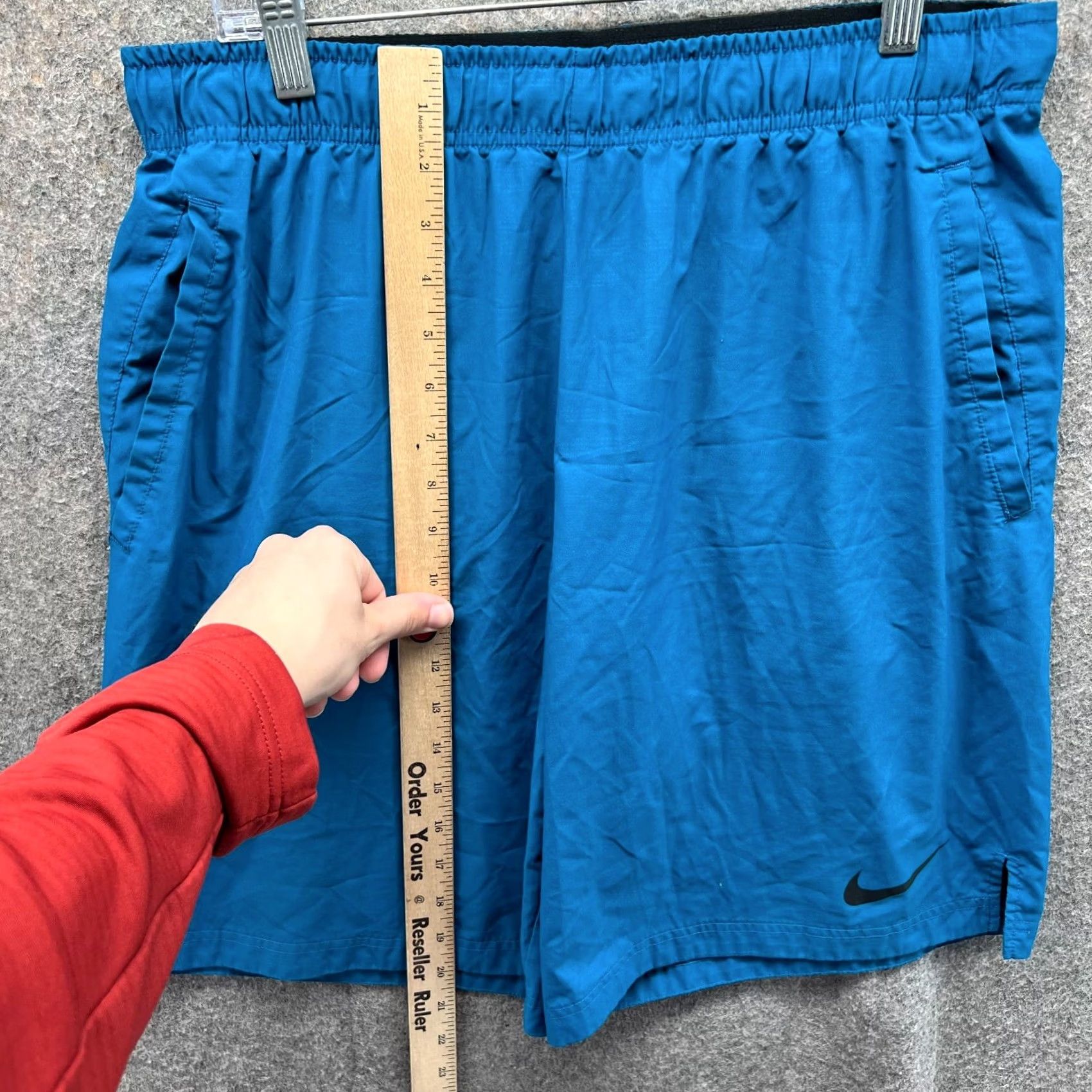Nike Nike Shorts Men Large Adult Blue Athletic Running Dri-FIT Polyester Swoosh Lined Size US 33 - 4 Thumbnail