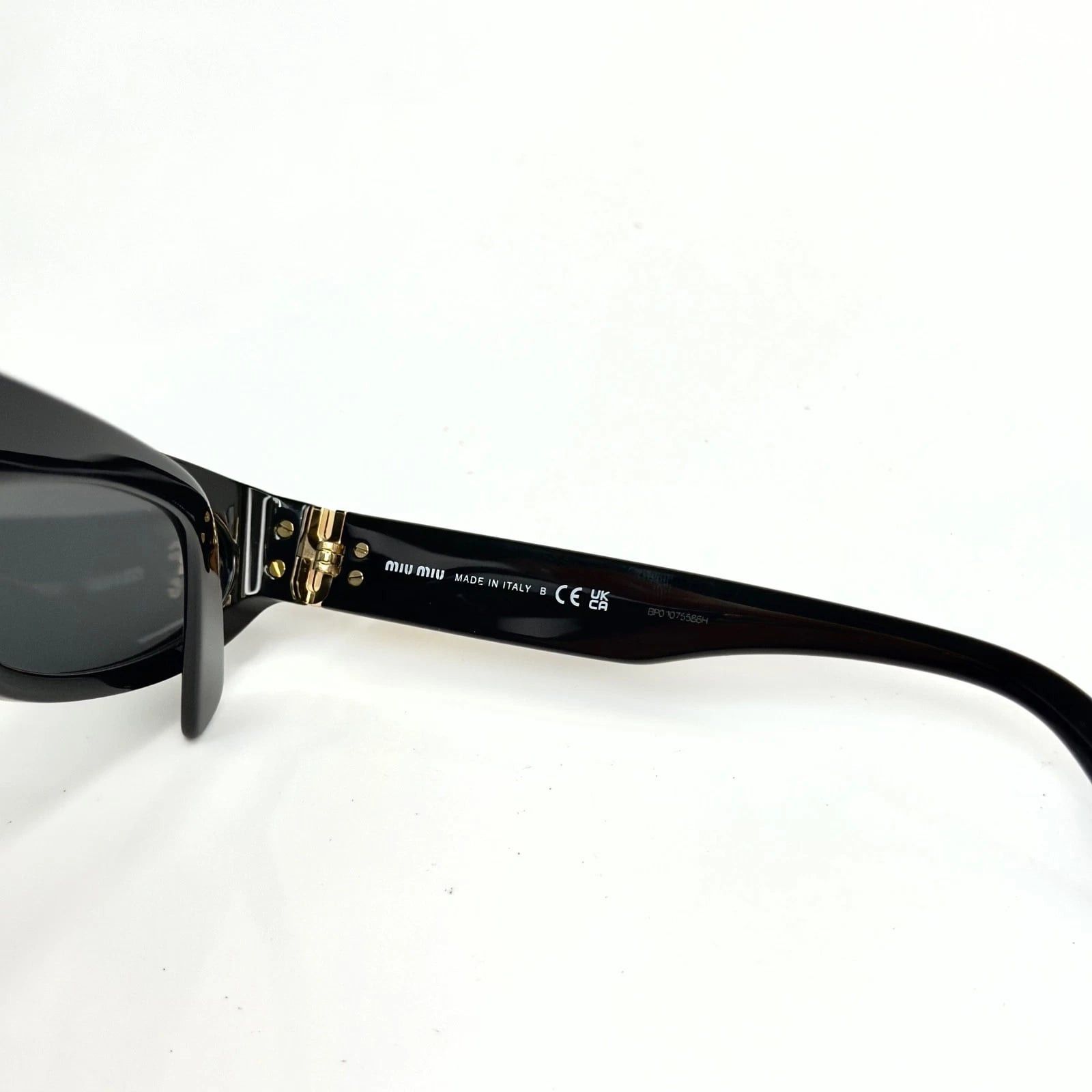Miu Miu MIU MIU MU07ZS GLIPMSE LOGO 07Z Black Luxury Fashion Size ONE SIZE - 3 Thumbnail