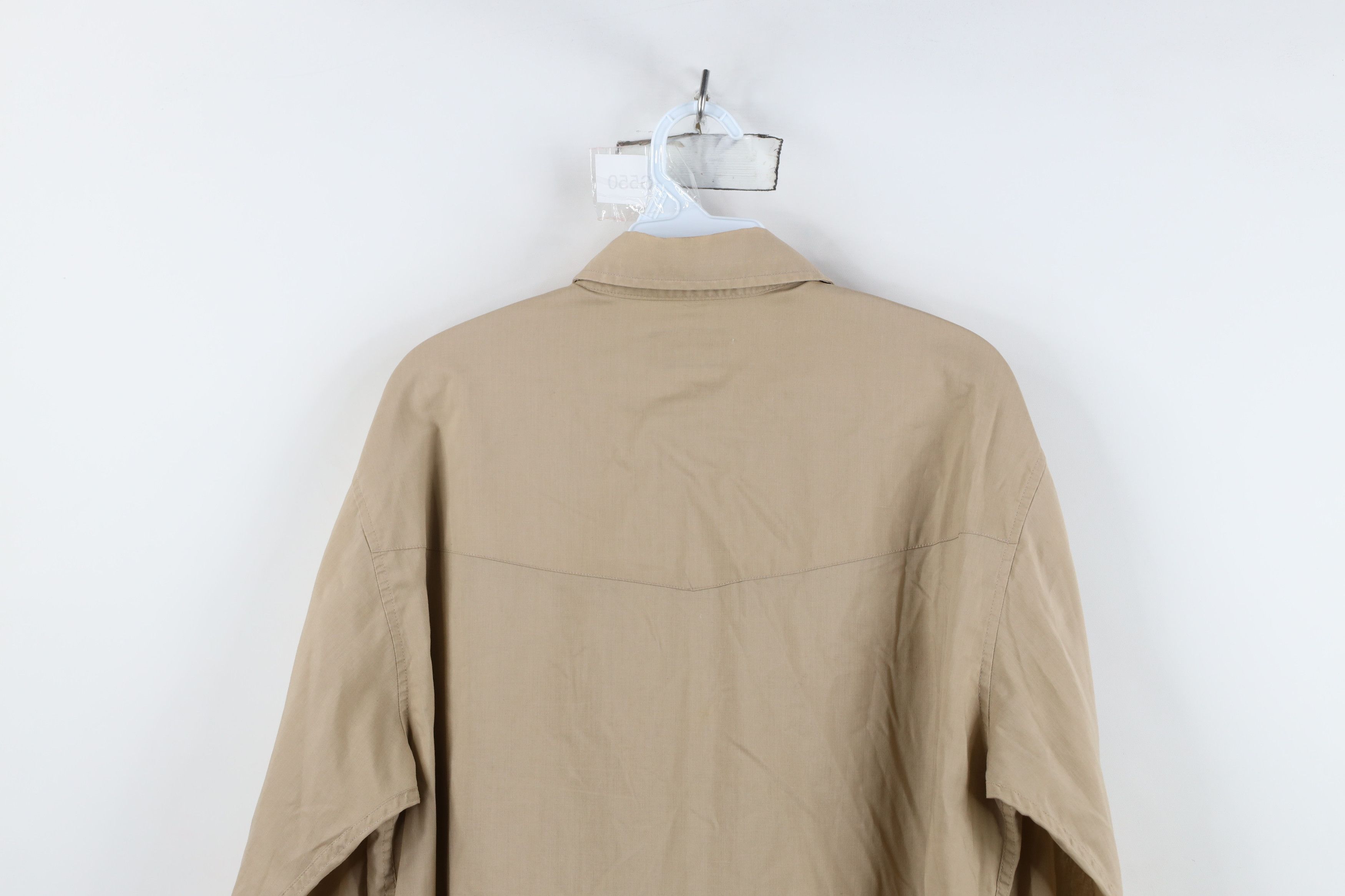 Vintage Vintage 70s Rockabilly Eagle Feather Snap Button Shirt Beige Size US L / EU 52-54 / 3 - 14 Thumbnail