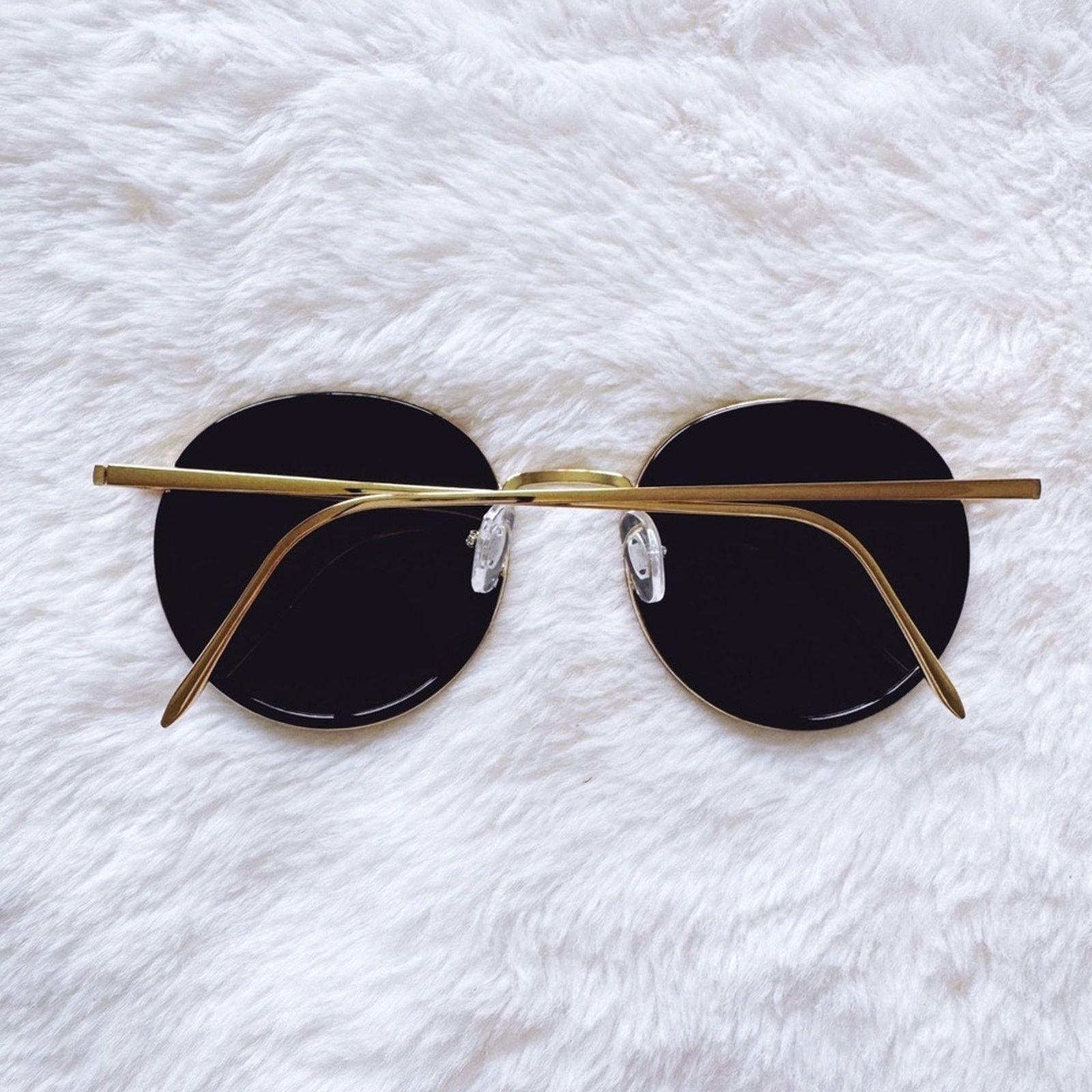 Other Debra Black w/ Gold Rim Round Sunglasses Size ONE SIZE - 12 Thumbnail