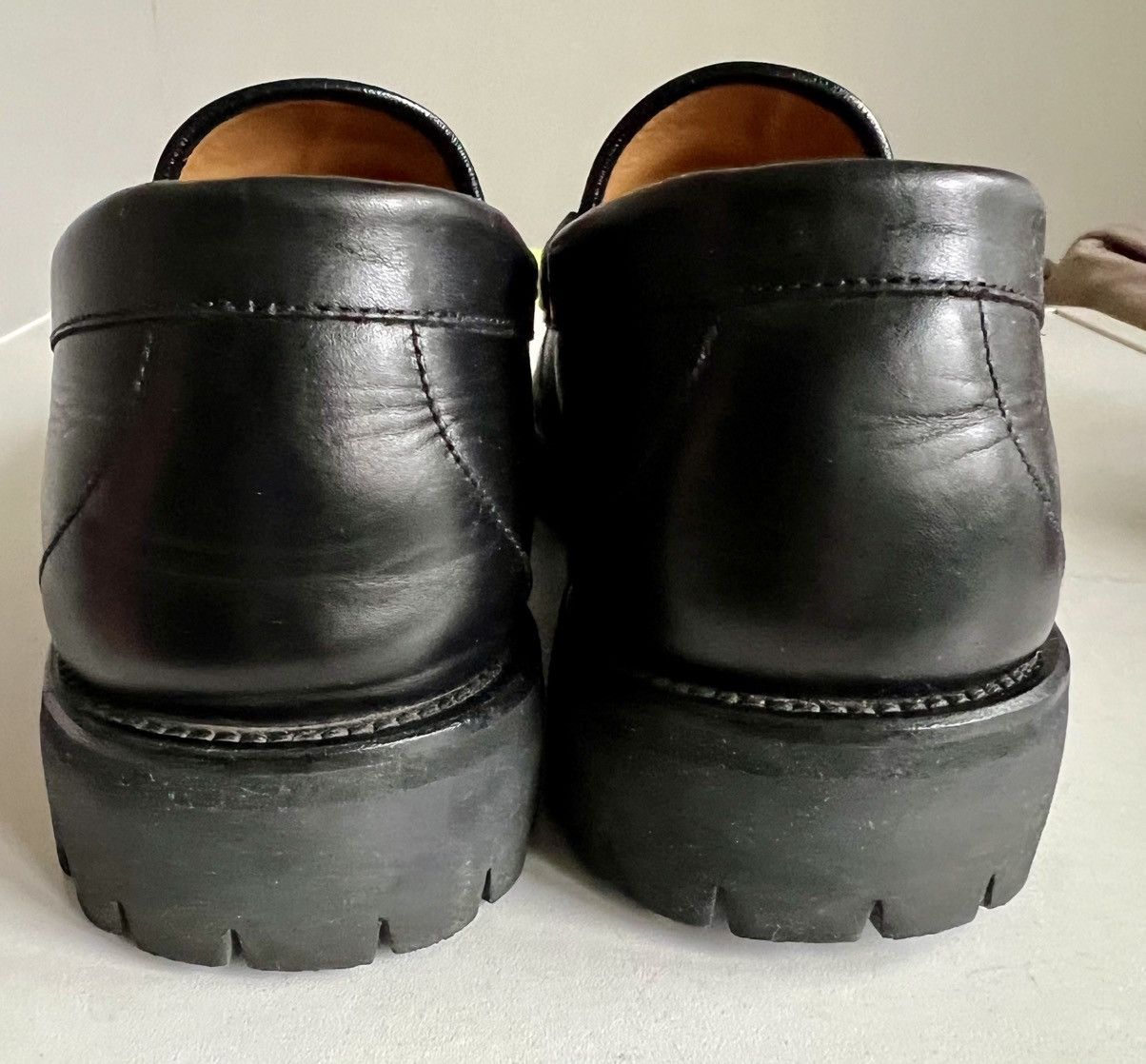 Gucci Gucci Black Leather Horsebit Web Lug Sole Loafer Men Sz US10 Size US 9.5 / EU 42-43 - 7 Thumbnail