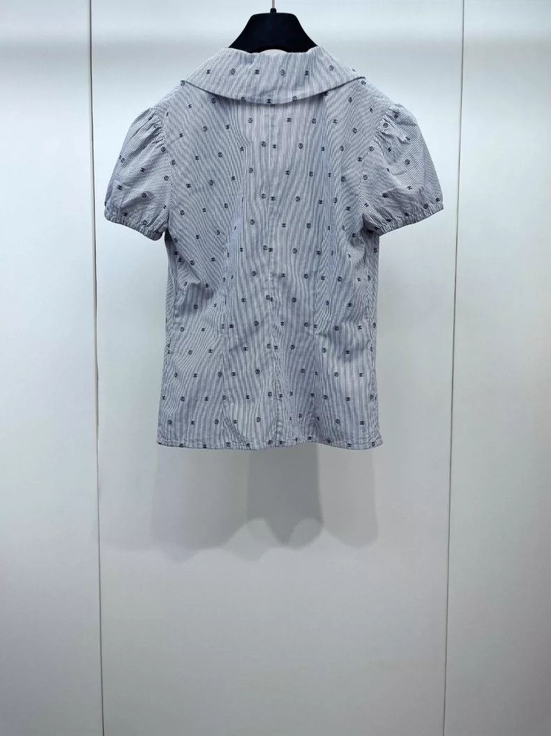 Chanel Chanel 24P gray striped logo shirt 2504-Nextarrow Size XXS / US 00 / IT 34 - 2 Thumbnail