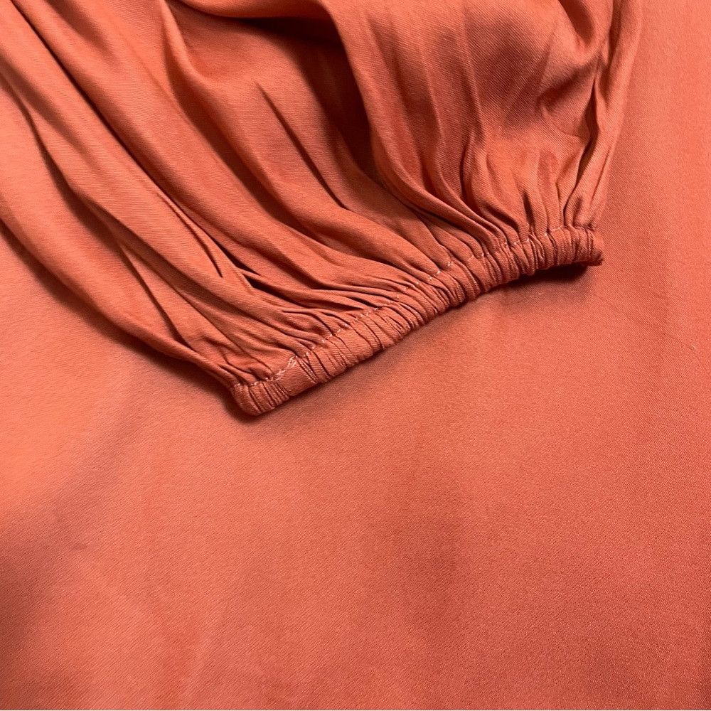 Ann Taylor NWT New Ann Taylor Balloon Sleeve Rayon Burnt Orange Blouse Size XS / US 0-2 / IT 36-38 - 8 Thumbnail