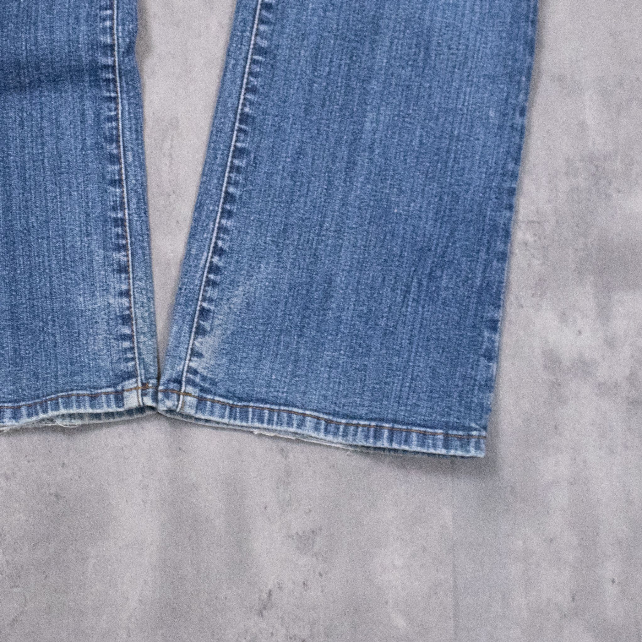 Japanese Brand Y2K's 00's Low Rise Relax Fit Boot Cut Flair Denim Pant's Size US 28 / EU 44 - 4 Thumbnail