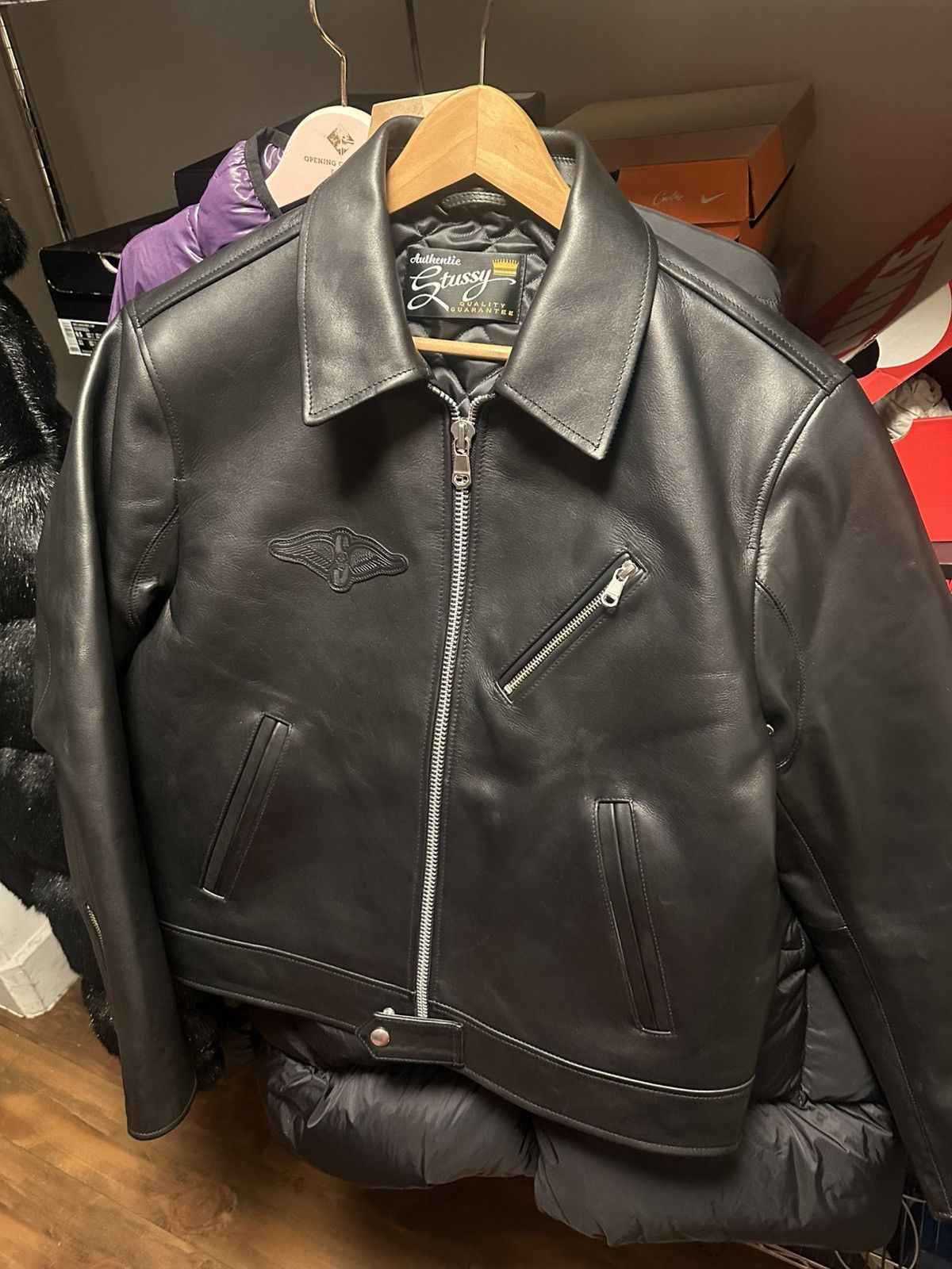 Stussy Leather Jacket Stussy Biker Jacket