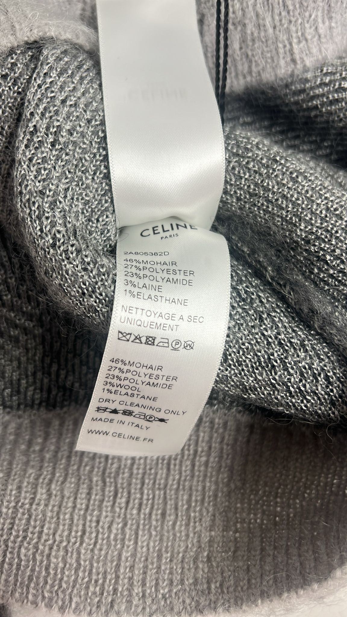 Celine × Hedi Slimane FW19 Runway Argyle Mohair Knit Sweater Size US XS / EU 42 / 0 - 18 Thumbnail