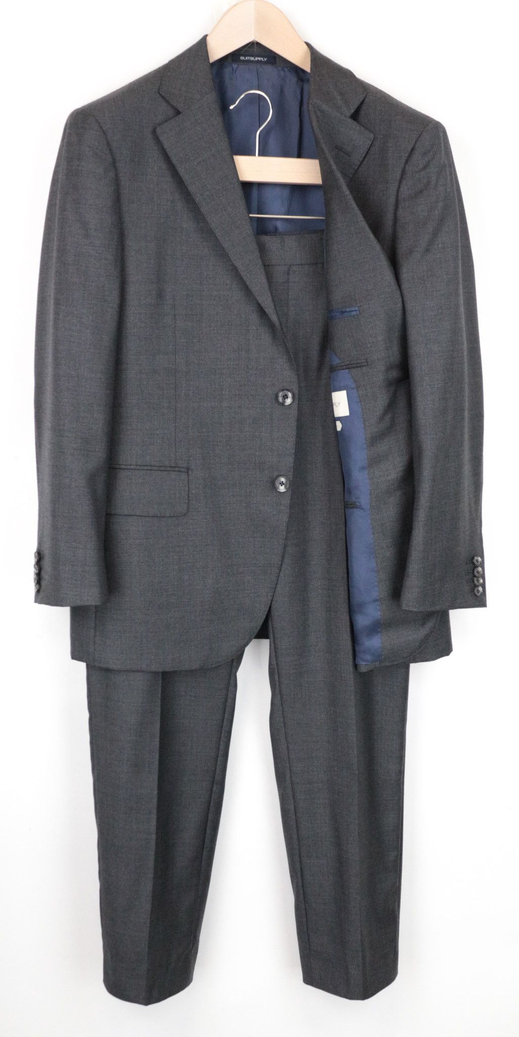 image of Suitsupply Lazio Uk42S Slim Grey Wool Suit 68416, Men's