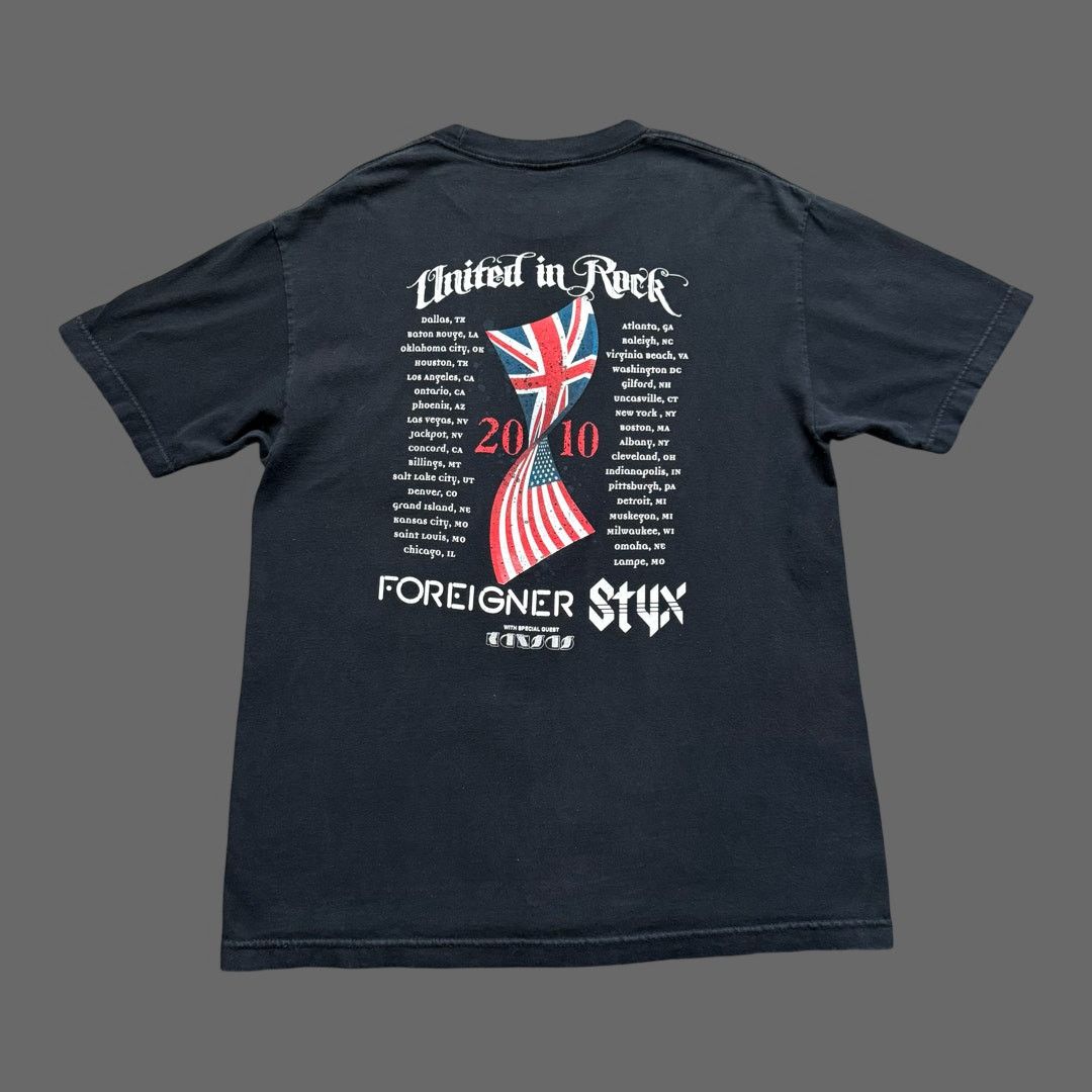 Alstyle Foreigner x Styx 'United in Rock' 2010 Black SS Tee Size L Size US L / EU 52-54 / 3 - 7 Thumbnail
