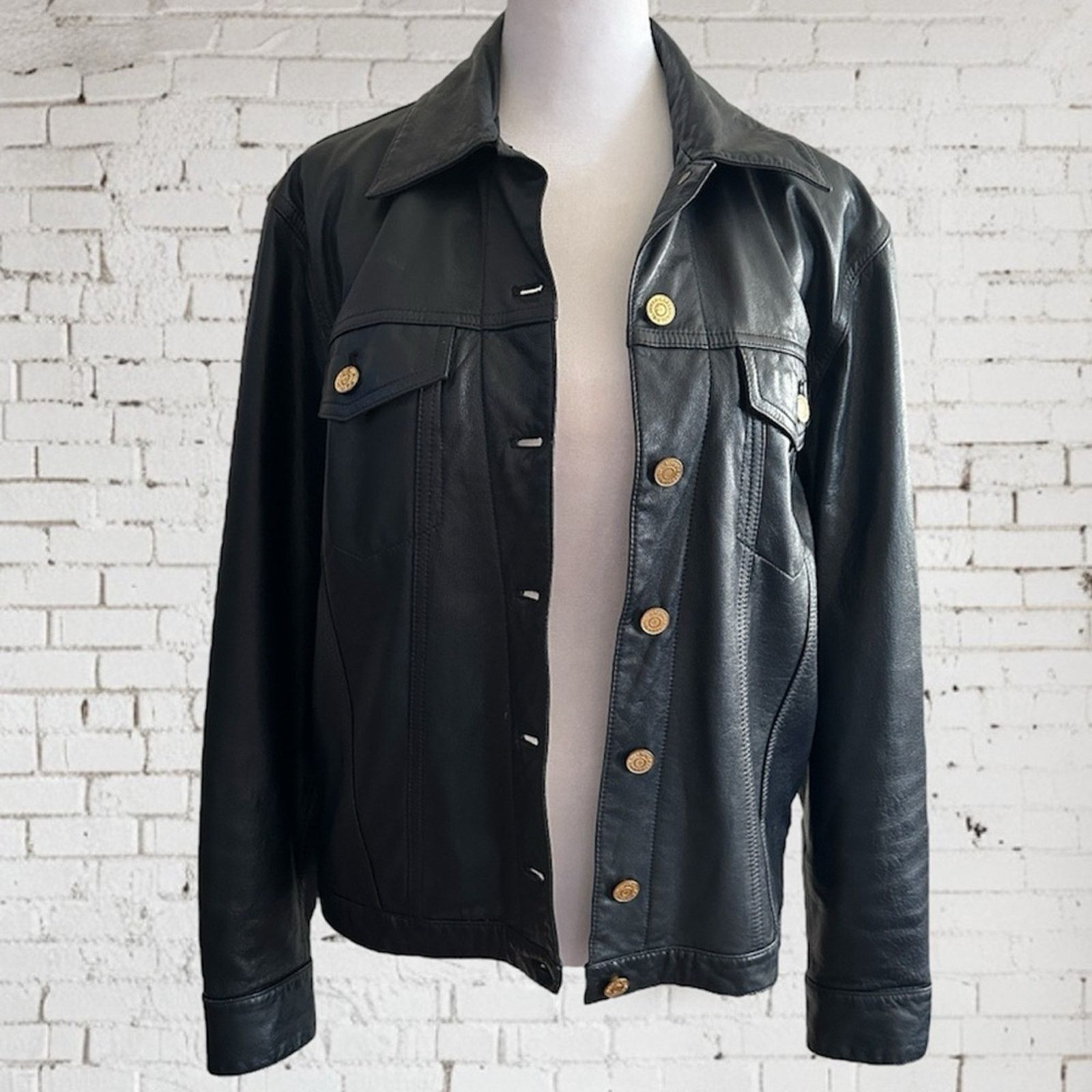 Ralph Lauren RALPH LAUREN Vintage 100% Leather Jacket Blue & Gold S Size S / US 4 / IT 40 - 3 Thumbnail