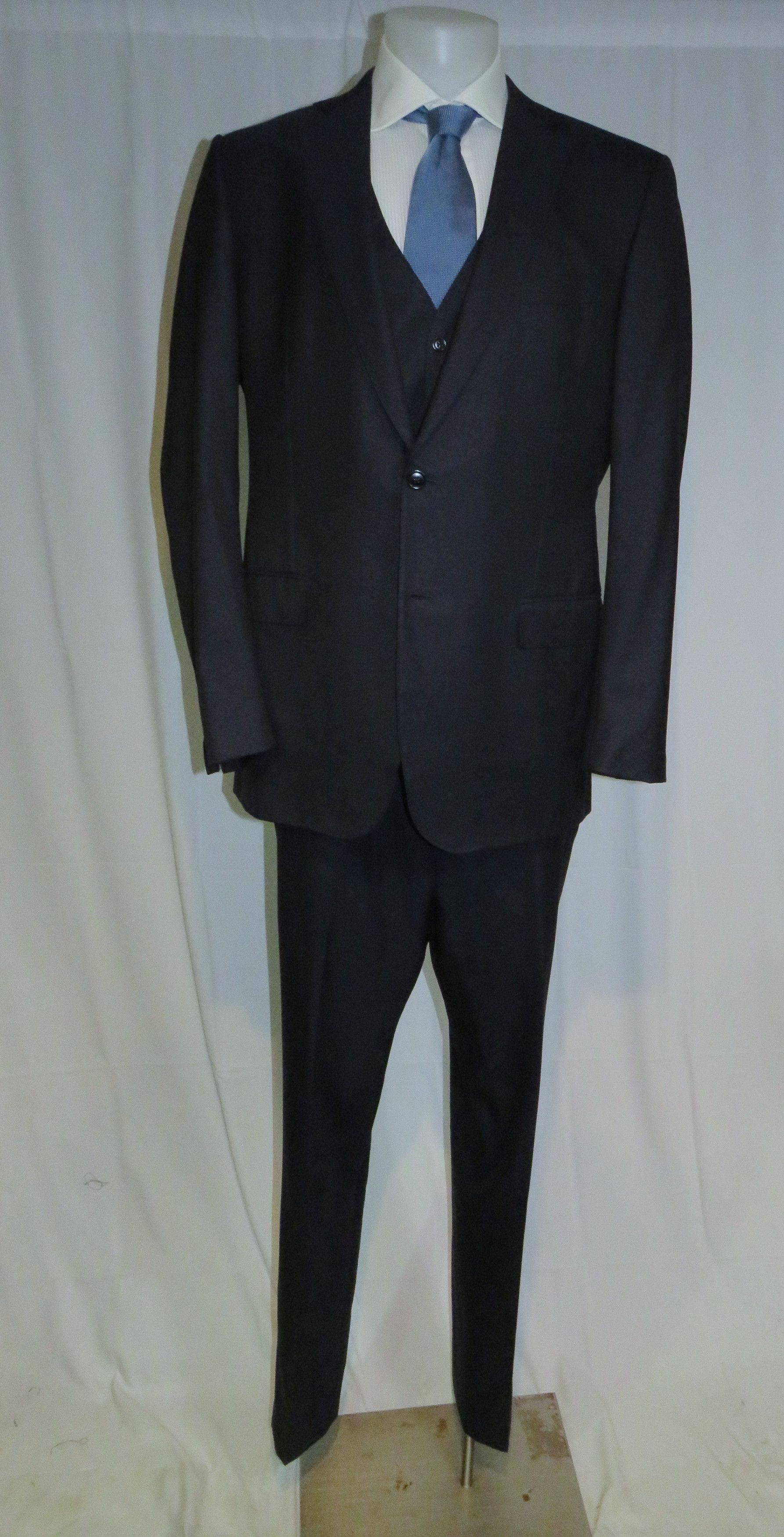 Ermenegildo Zegna Su Misura Exclusive 15milmil15 Navy Three Piece Suit 46L Size 46L - 1 Thumbnail