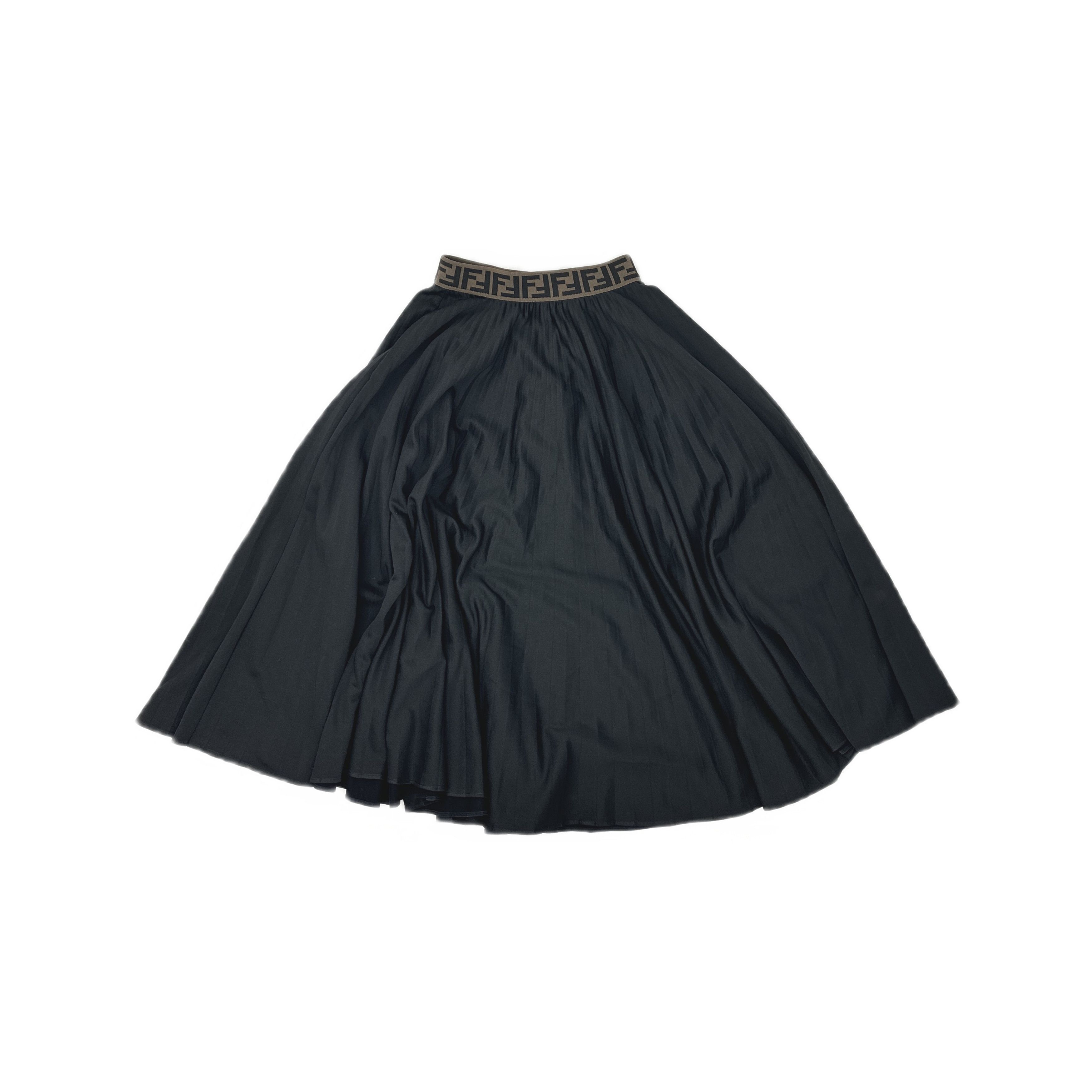 Fendi Fendi FF Logo Waist Pleated Midi Skirt Size 36 Size 25" / US 0 / IT 36 - 1 Thumbnail