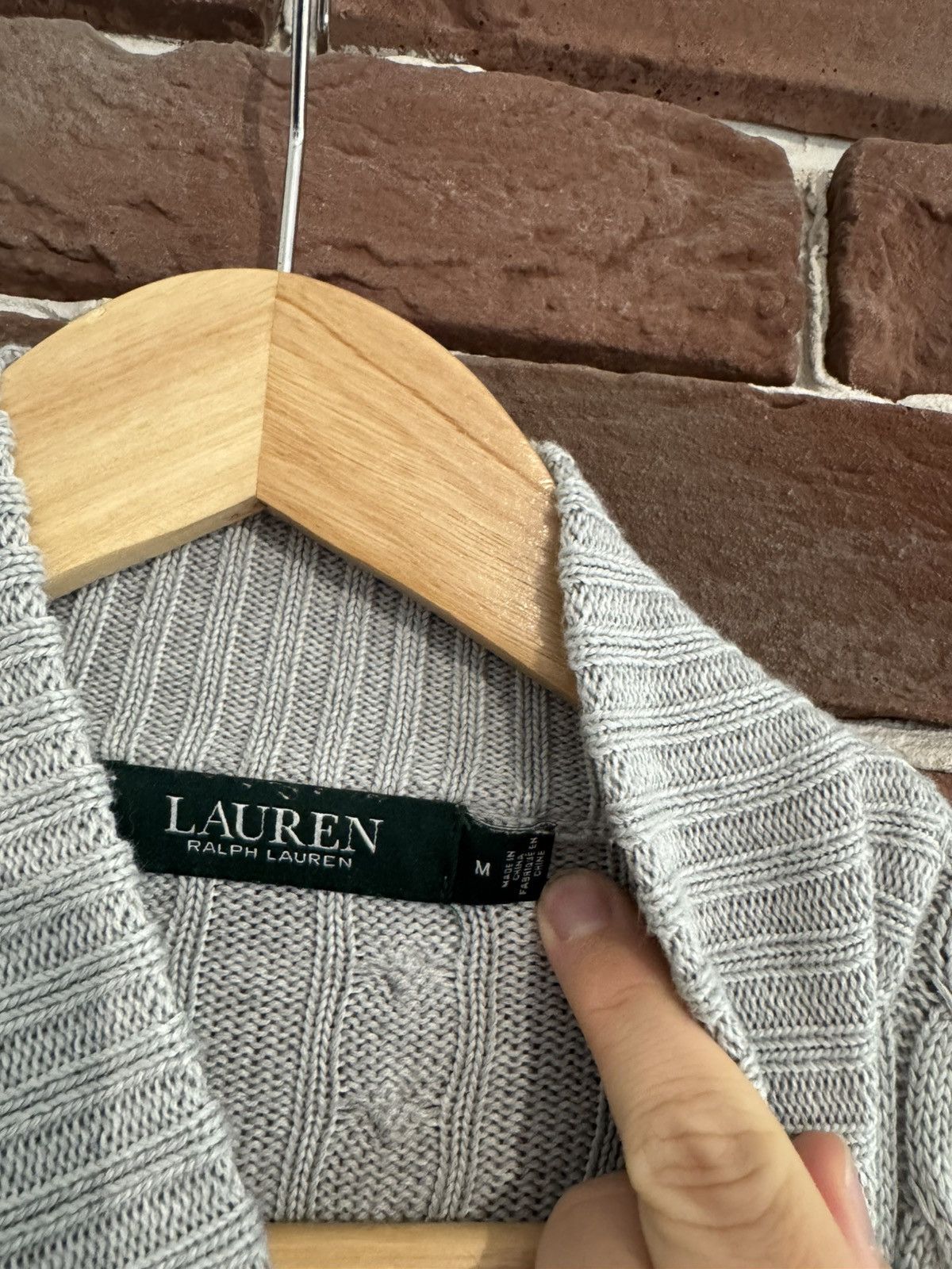 Ralph Lauren Women's Ralph Lauren Grey Cable Logo Knit Swearshirt M Size M / US 6-8 / IT 42-44 - 7 Thumbnail