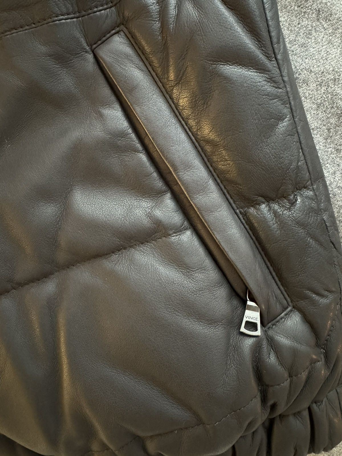 Vince Vince brown leather puffer vest Size US M / EU 48-50 / 2 - 4 Thumbnail