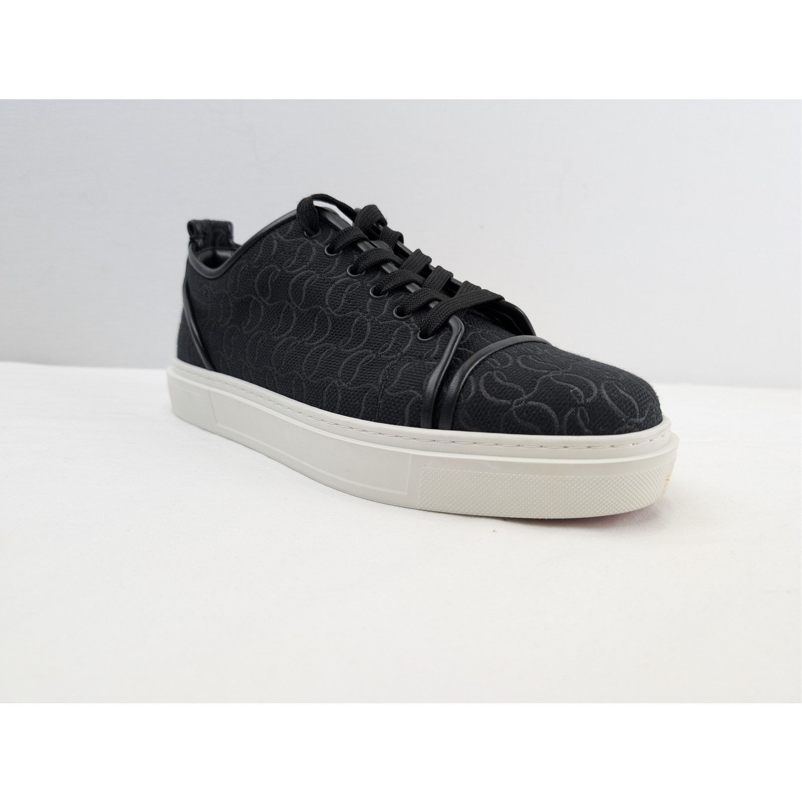 Christian Louboutin o1rshd1 Adolon Junior Flat Sneakers Shoe in Black/White Size US 12 / EU 45 - 2 Thumbnail