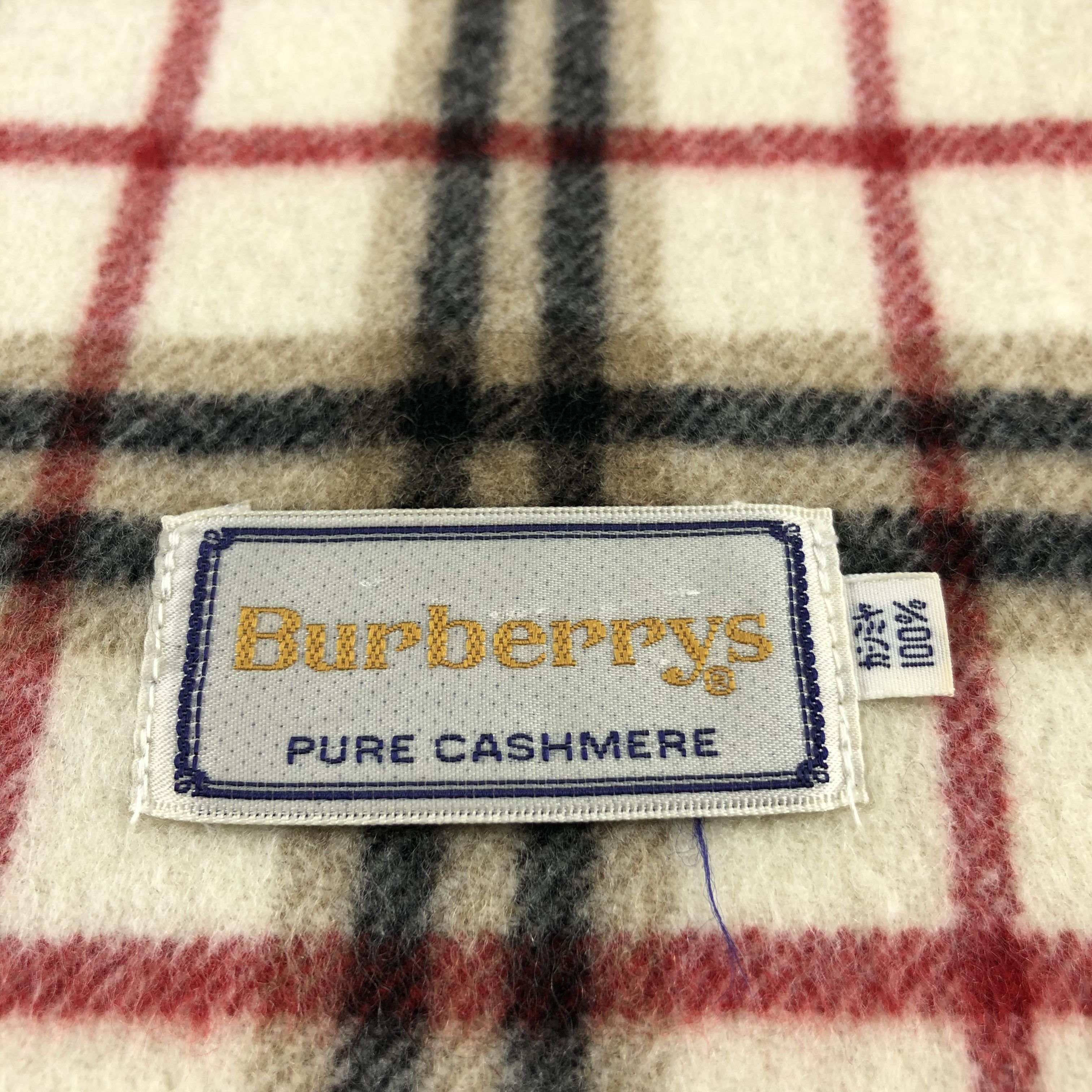 Burberry Burberrys Nova Check Cream Scarf Muffler Cashmere V920 Size ONE SIZE - 4 Thumbnail