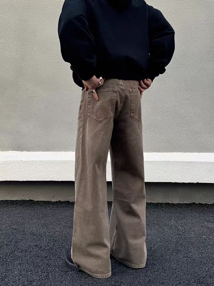 Japanese Brand × Vintage Street Vintage Washed Loose Micro Flare Brown Jeans Size US 30 / EU 46 - 4 Thumbnail