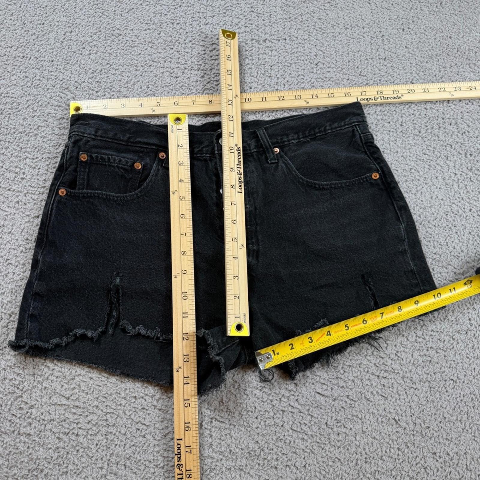 Levi's Levis 501 Denim Jean Shorts 31 Original High Rise Cut Off Size 31" - 4 Thumbnail