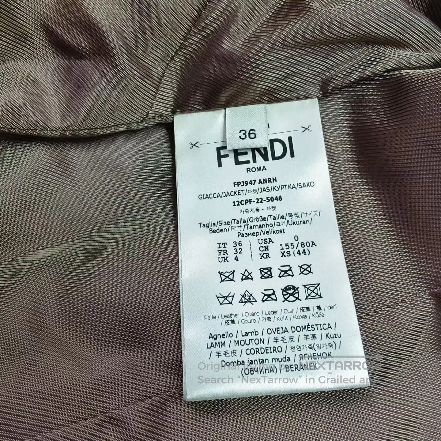 Fendi FENDI Brown Double Streamer Lambskin Jacket| Size XS / US 0-2 / IT 36-38 - 5 Thumbnail