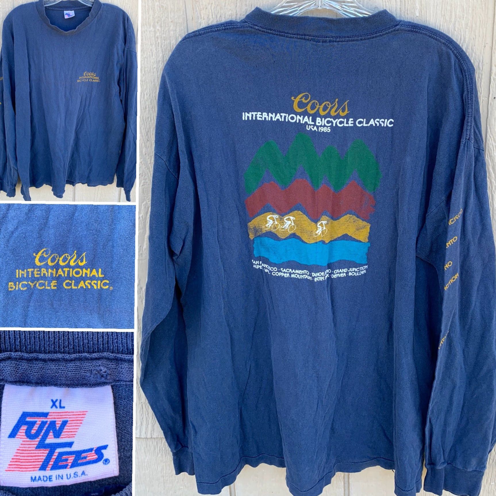 Vintage VINTAGE Coors Internarional Bicycle Classic 1985 T Shirt XL Blue Men Fun Tees 1980s Graphic Tee Sportswear/Beach Size US XL / EU 56 / 4 - 2 Thumbnail