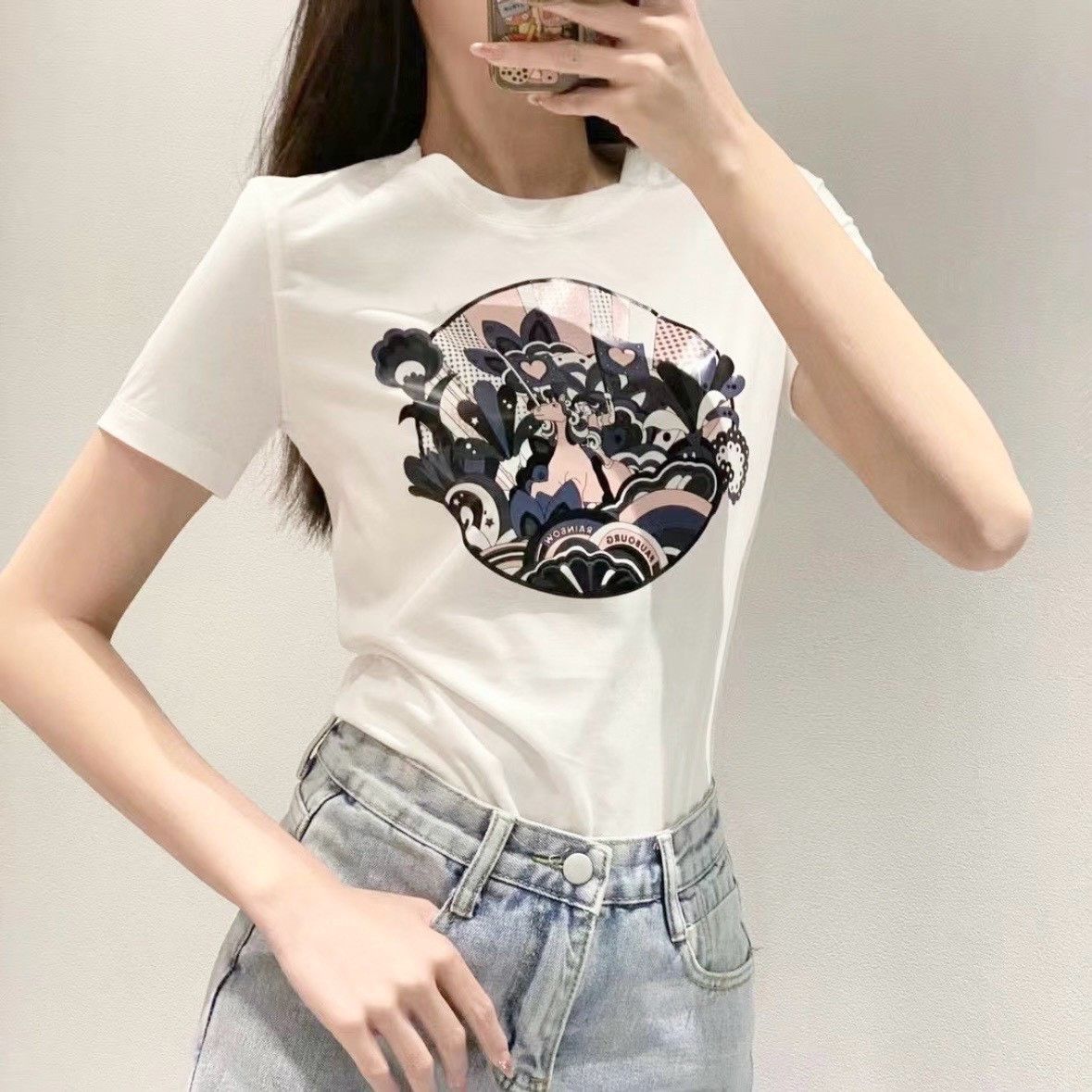 Hermes Hermès White Short-Sleeve Graphic Top Size XXS / US 00 / IT 34 - 1 Thumbnail