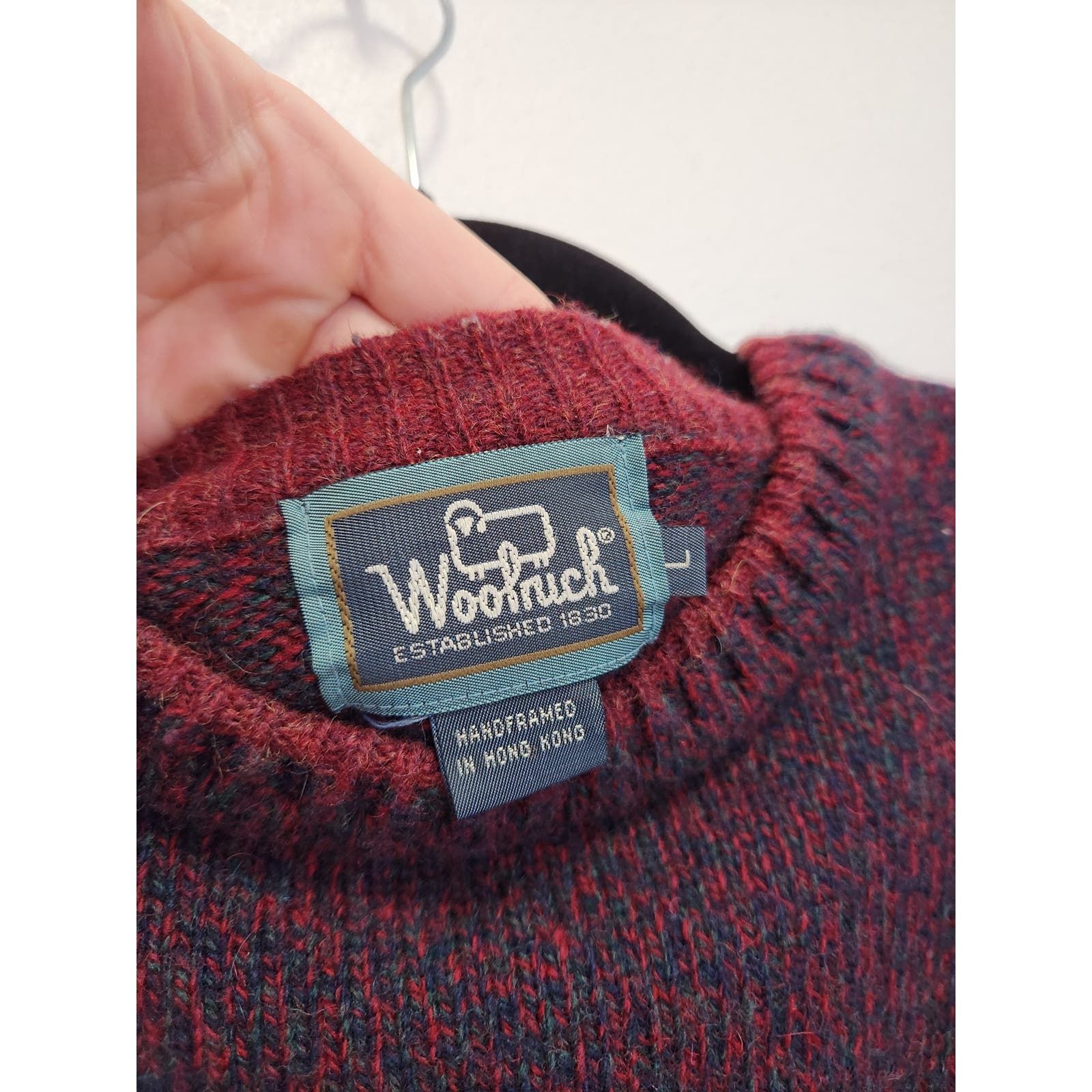 Vintage Vintage Woolrich Wool Sweater 90s Large Red Blue Green VTG Size US L / EU 52-54 / 3 - 2 Preview