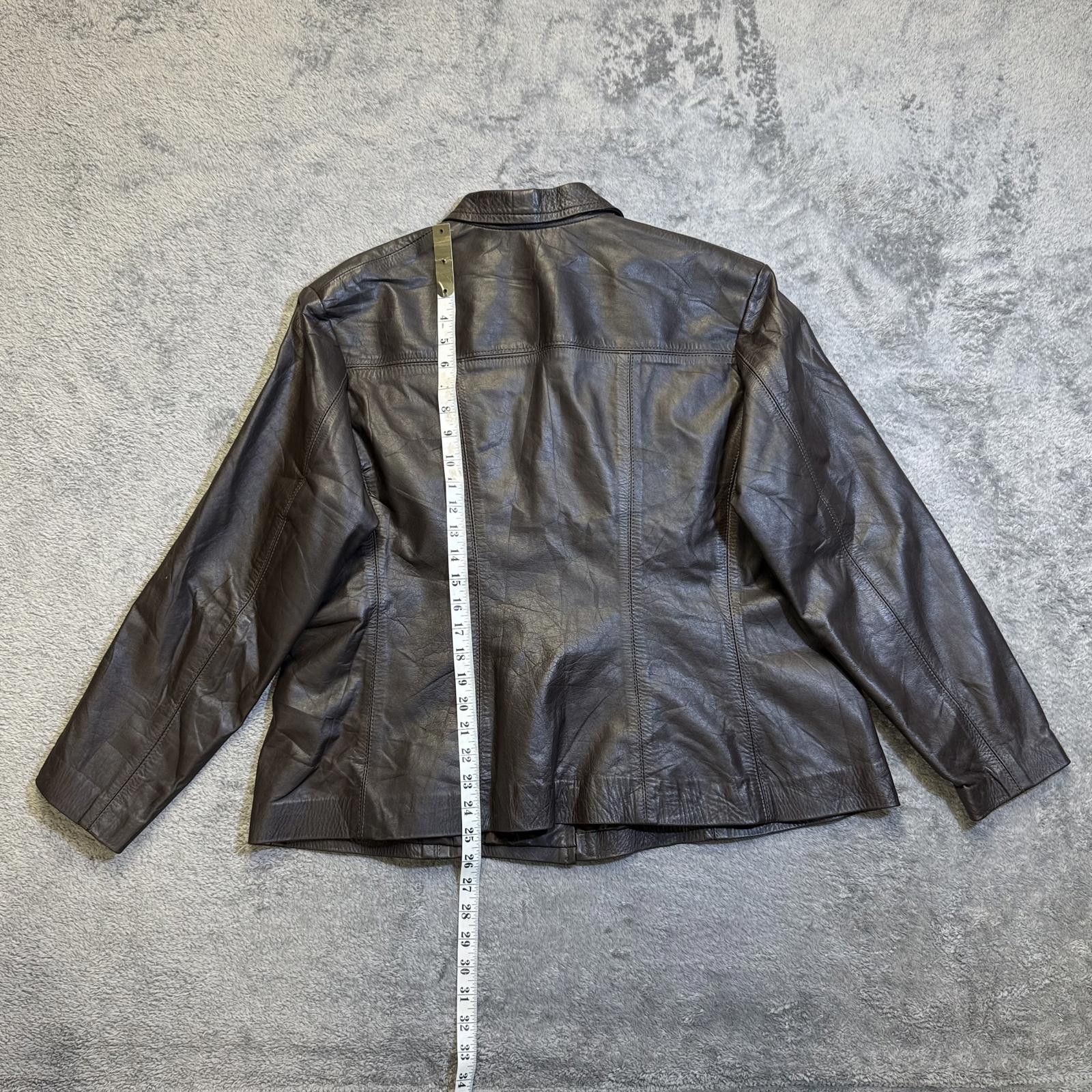 Other Vintage Black Leather Full Zip Textured Mock Neck Jacket Size US L / EU 52-54 / 3 - 2 Thumbnail