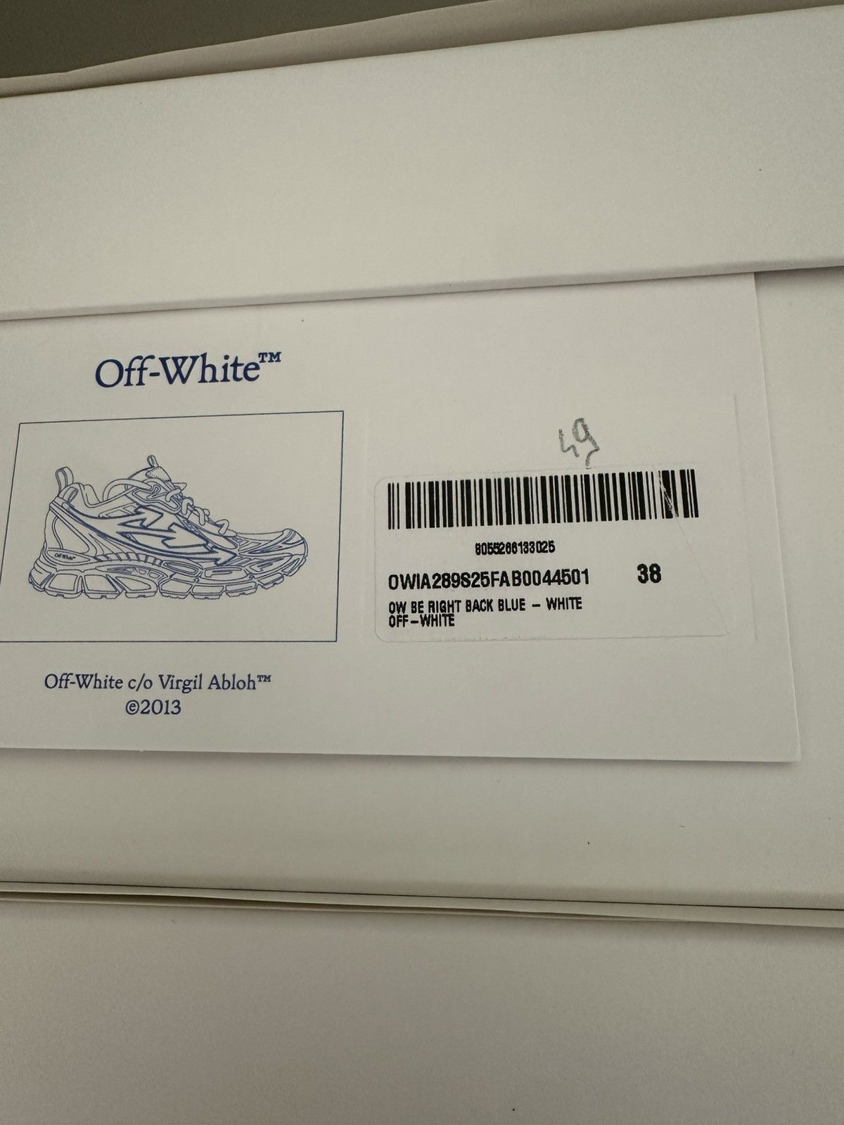 Off-White OFF-WHITE - Be Right Back Sneakers White Blue Size US 8 / IT 38 - 7 Thumbnail
