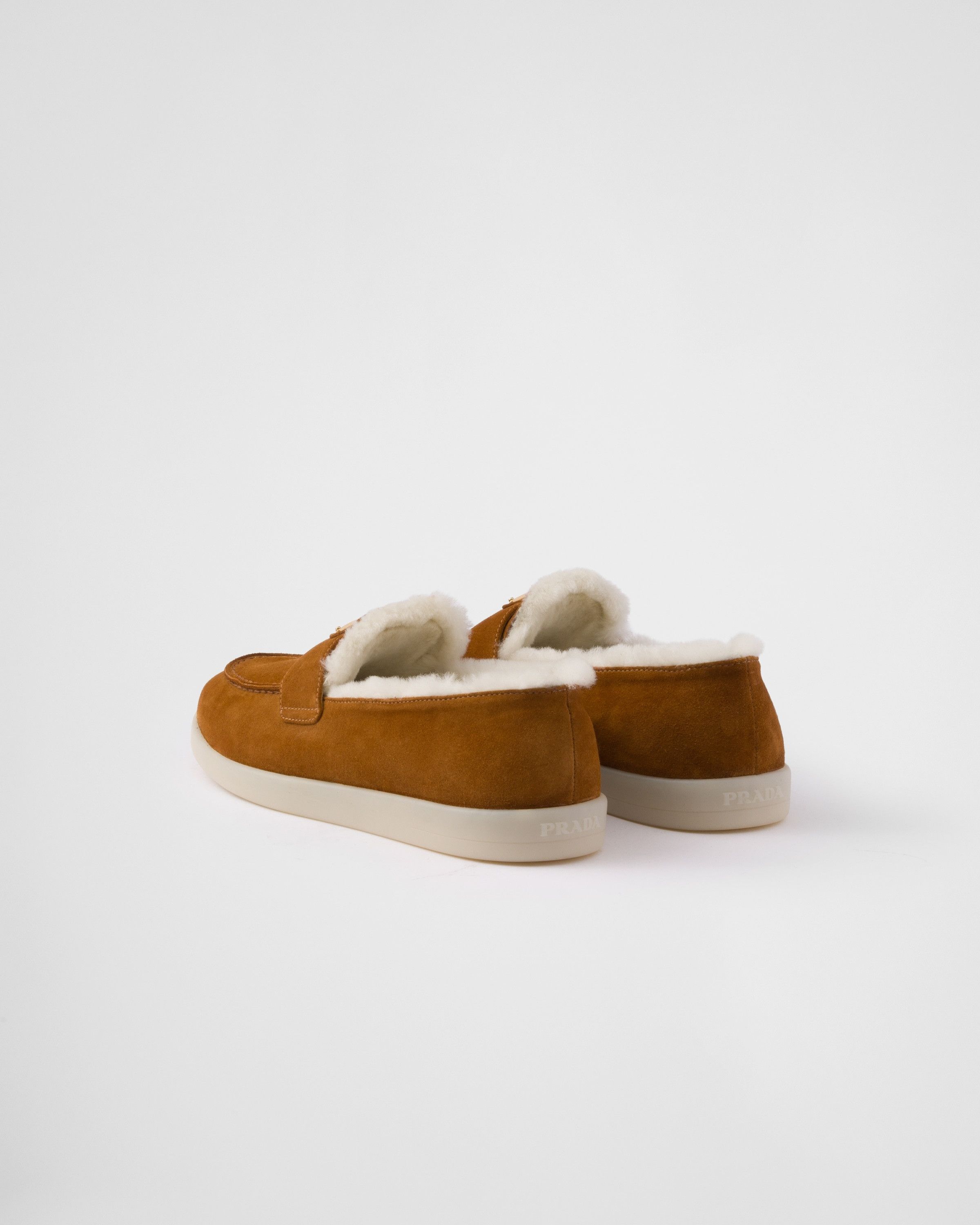 Prada o1la1rc1a0925 Suede and Shearling Loafers in Brown Size US 11 / EU 44 - 5 Thumbnail