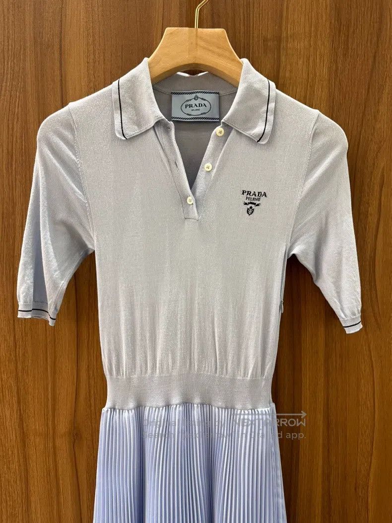 Prada Prada Grey polo collar dress Size XS / US 0-2 / IT 36-38 - 3 Thumbnail