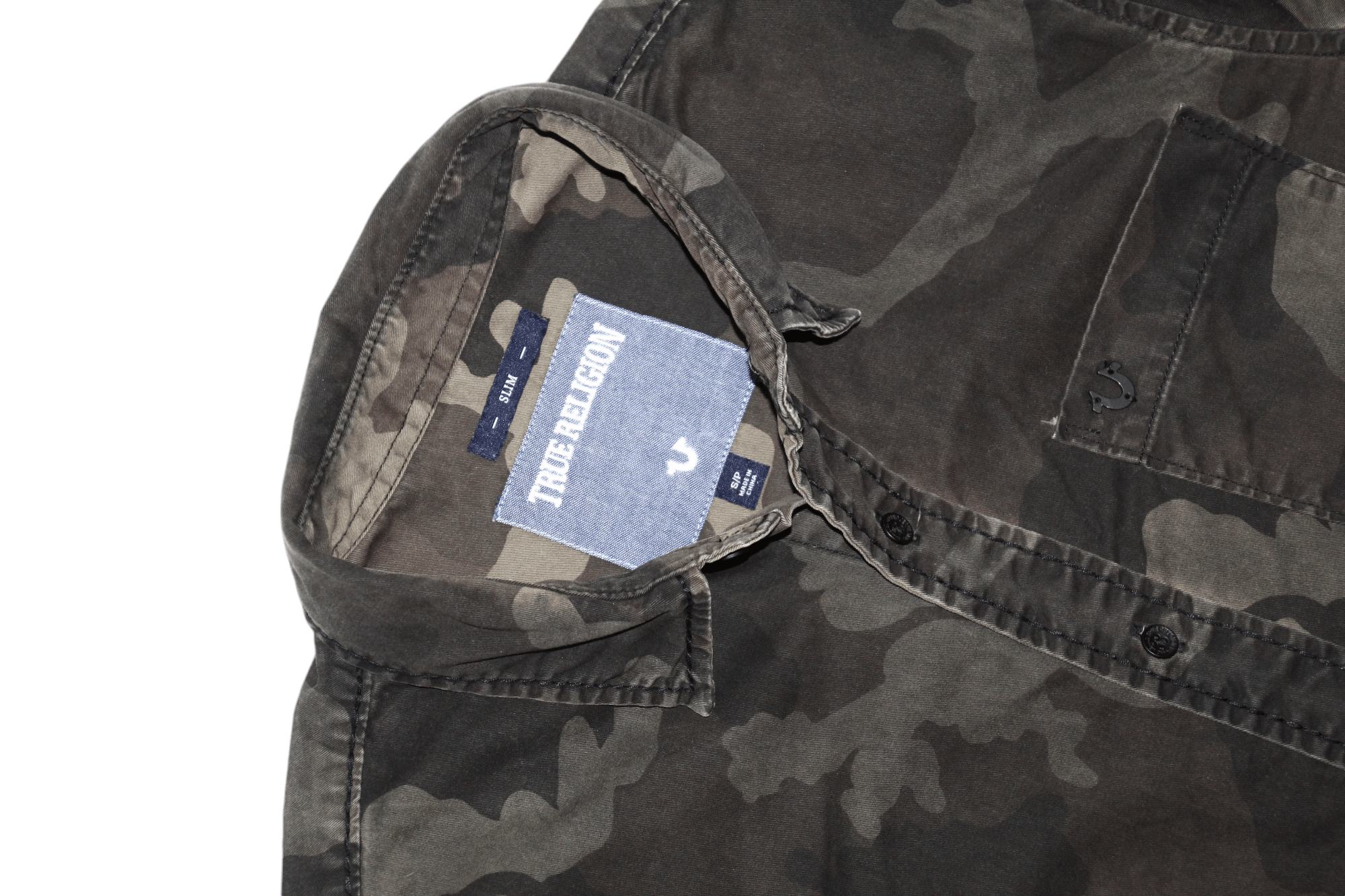 True Religion True Religion Slim Fit Raw Cut Camo S/S Denim Shirt Size US S / EU 44-46 / 1 - 4 Thumbnail