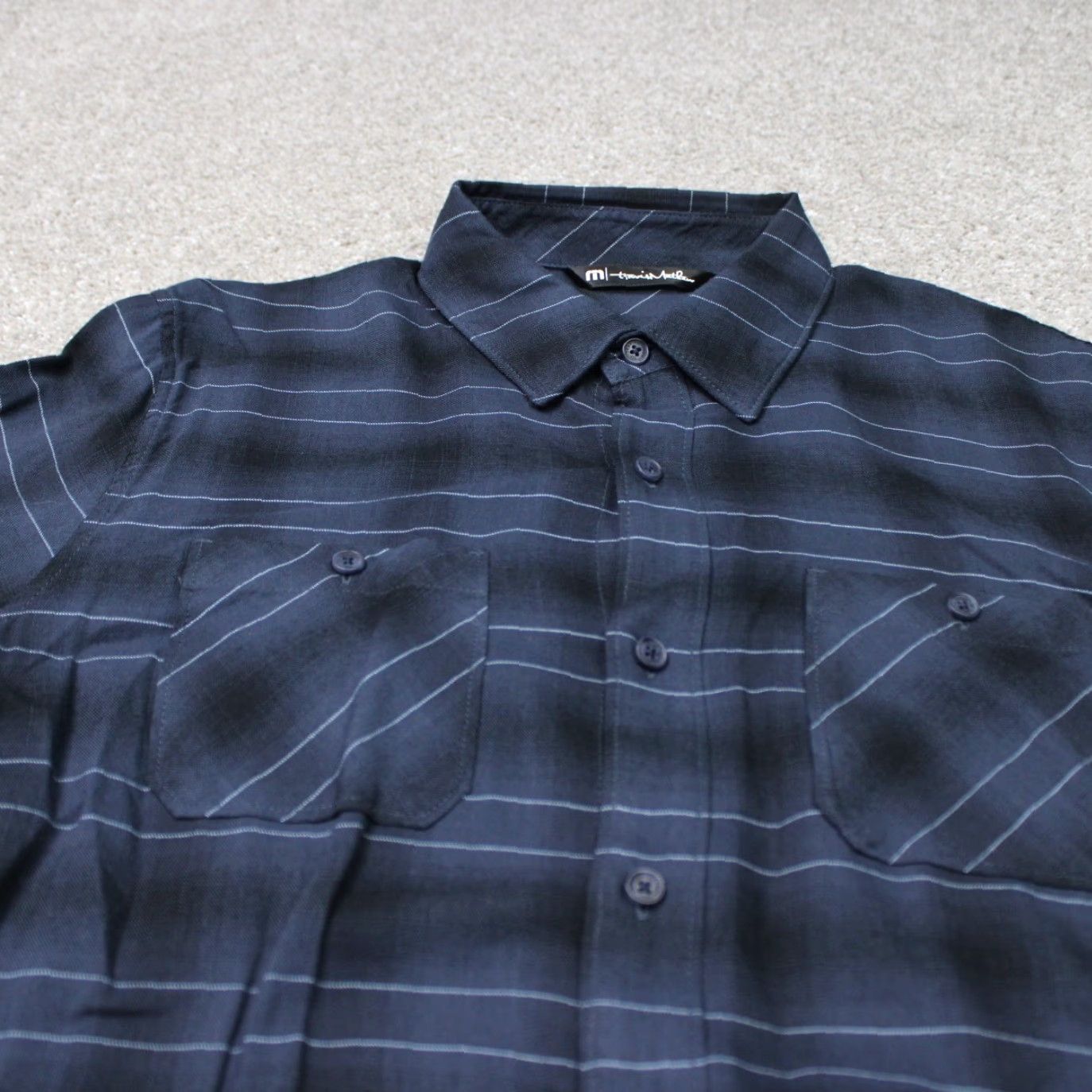 TravisMathew Travis Mathew Shirt Mens Medium Blue Plaid Flannel Rayon/Cotton Long Sleeve Button-Up Shirt Size US M / EU 48-50 / 2 - 5 Thumbnail