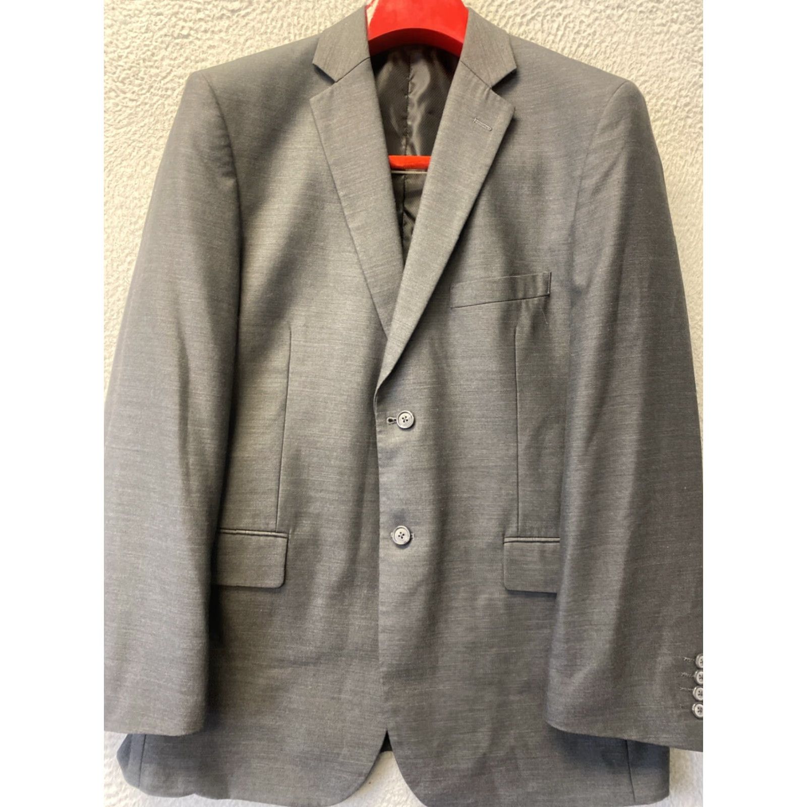 Vintage Wilke Rodriguez Blazer Jacket 2 Piece Men's 42R Gray Wool Blend Modern Fit Peak Lapel Size 42R - 2 Thumbnail