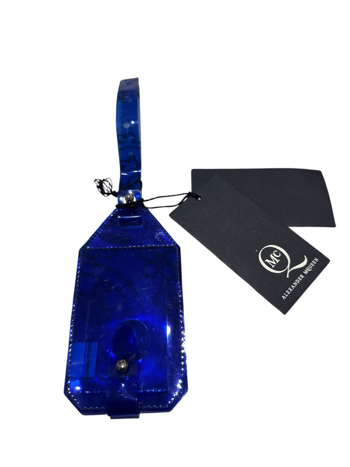 Alexander McQueen NOS! McQueen Enamel Pass Bag Clear Blue Tag Size ONE SIZE - 1 Thumbnail