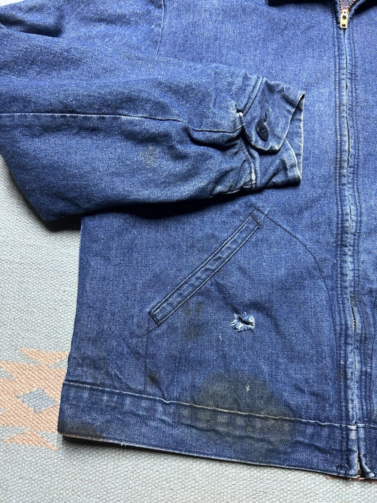 Vintage wrangler Big Ben denim jacket slash pocket distressed 44 L Size US L / EU 52-54 / 3 - 4 Thumbnail