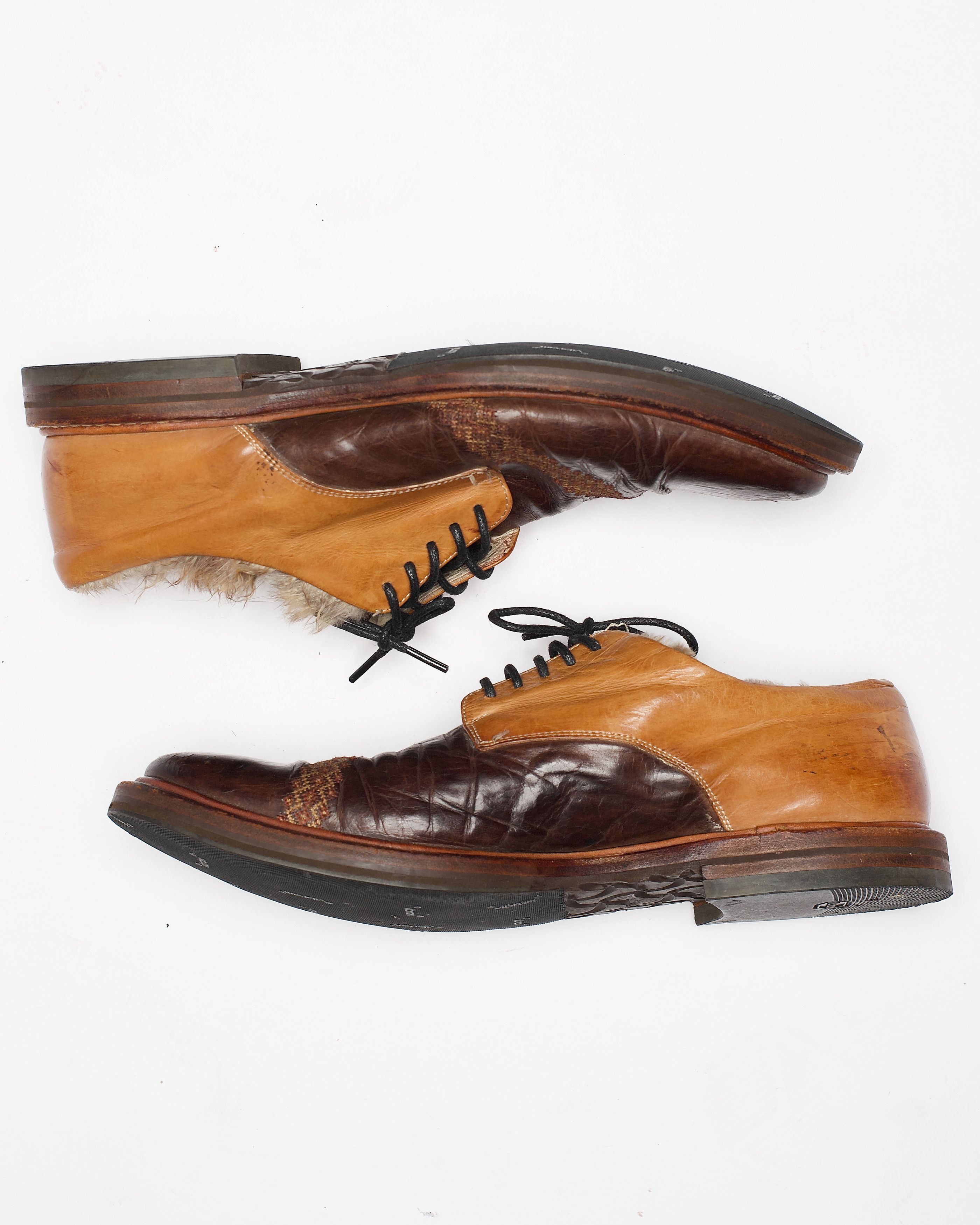 Number (N)ine Number (N)ine AW 2002/03 'NOWHERE MAN' Fur Lined Oxfords Size US 10.5 / EU 43-44 - 1 Thumbnail