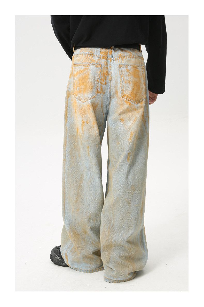 Japanese Brand American street distressed dirty retro wide-leg jeans Size US 34 / EU 50 - 5 Thumbnail