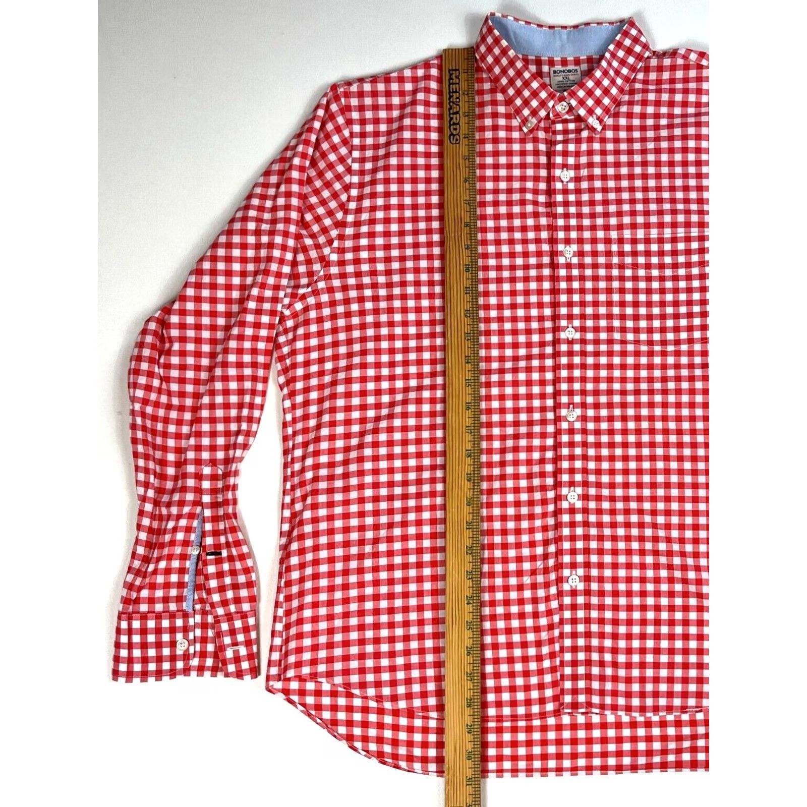 Bonobos Bonobos Men's Button-Down Shirt Check 2XL Pink White Cotton Casual Pre-owned in excellent condition Mens Button-Up Shirt Size US XXL / EU 58 / 5 - 7 Thumbnail