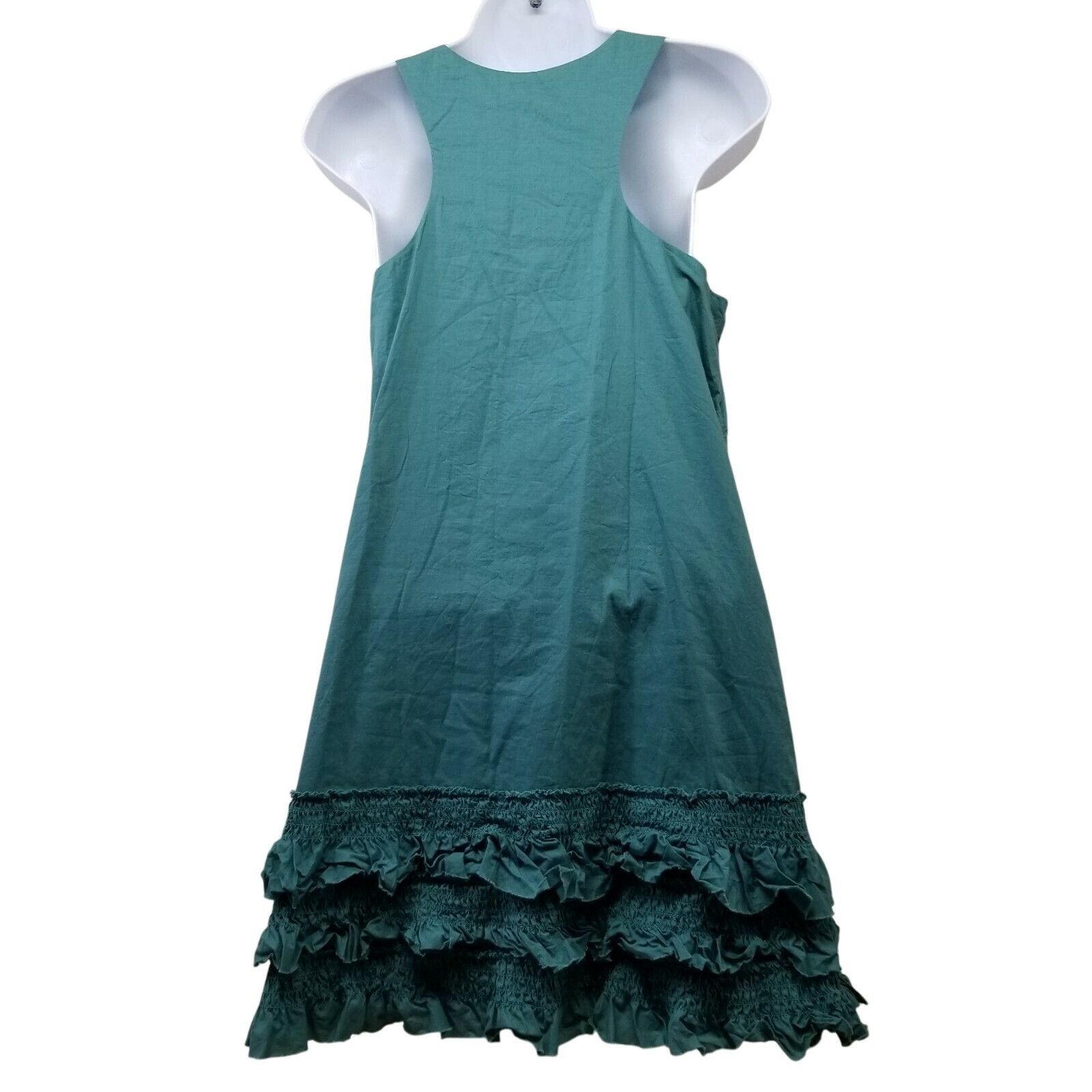 BCBGeneration BCBGeneration S Green Dress Sleeveless V Neck Ruffles Sheath Size S / US 4 / IT 40 - 4 Thumbnail