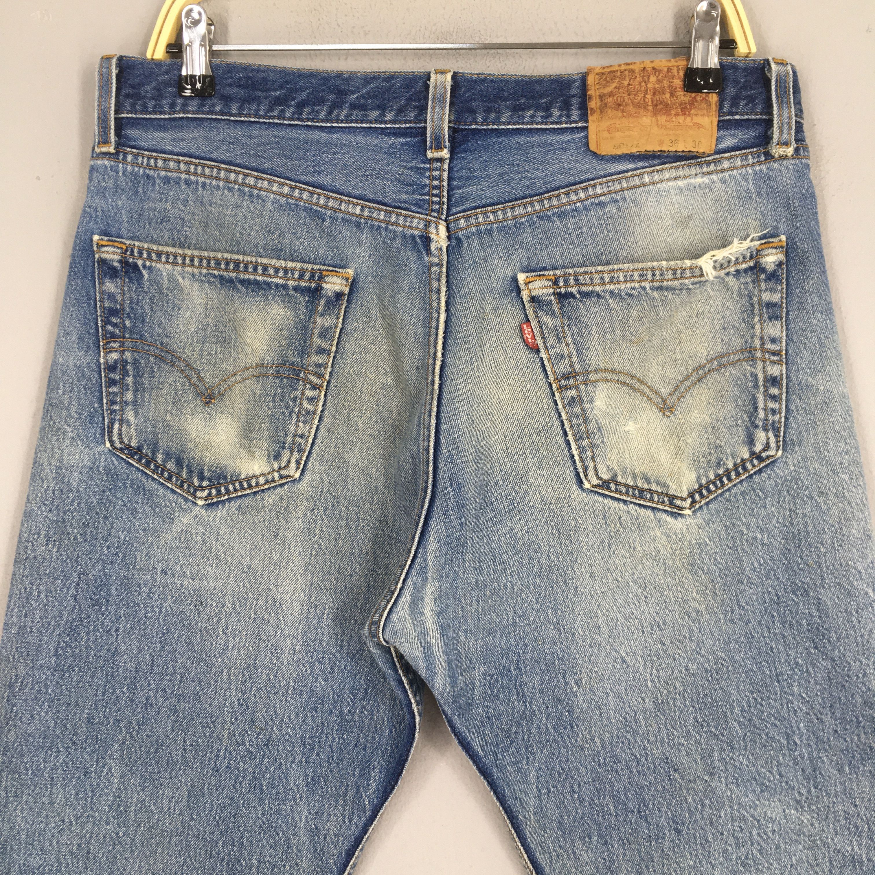 Levi's Size 33x27 Vintage 90s Levi's 501 Straight Cut Denim S973 Size US 33 - 8 Thumbnail