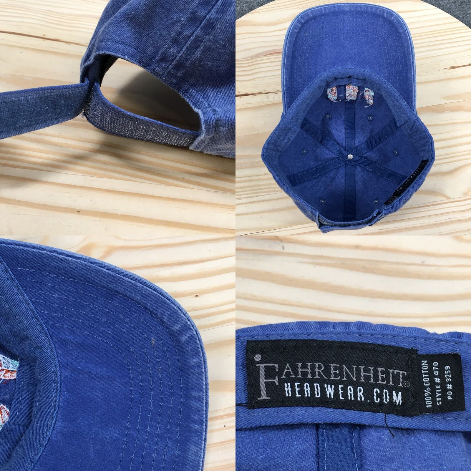 Logo 7 Fahrenheit Baseball Cap Blue OS Adjustable Curved Brim Embroidered Logo Unisex Size ONE SIZE - 8 Thumbnail