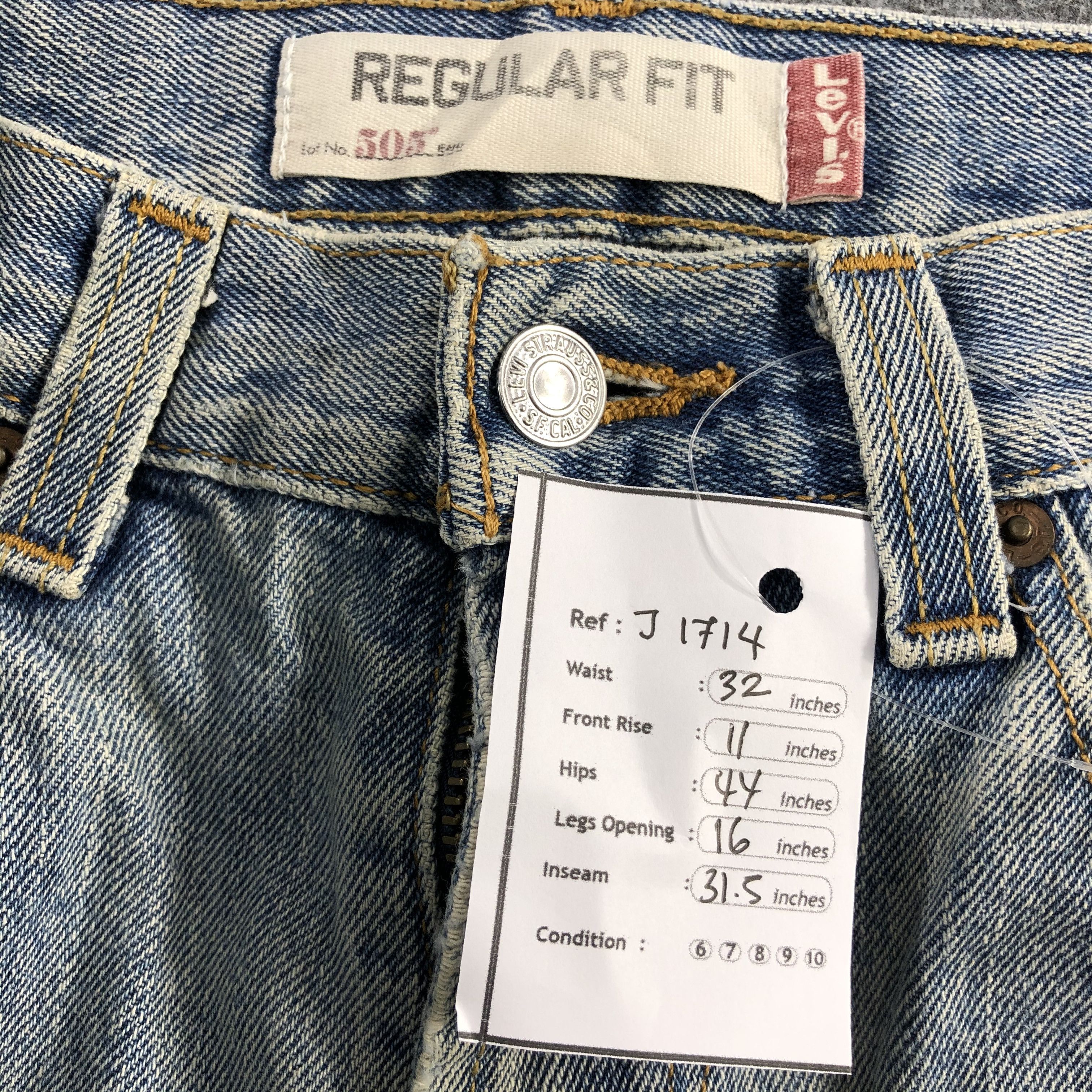 Levi's Vintage Light Wash Levis 505 Jeans-J1714 Size US 32 / EU 48 - 17 Thumbnail