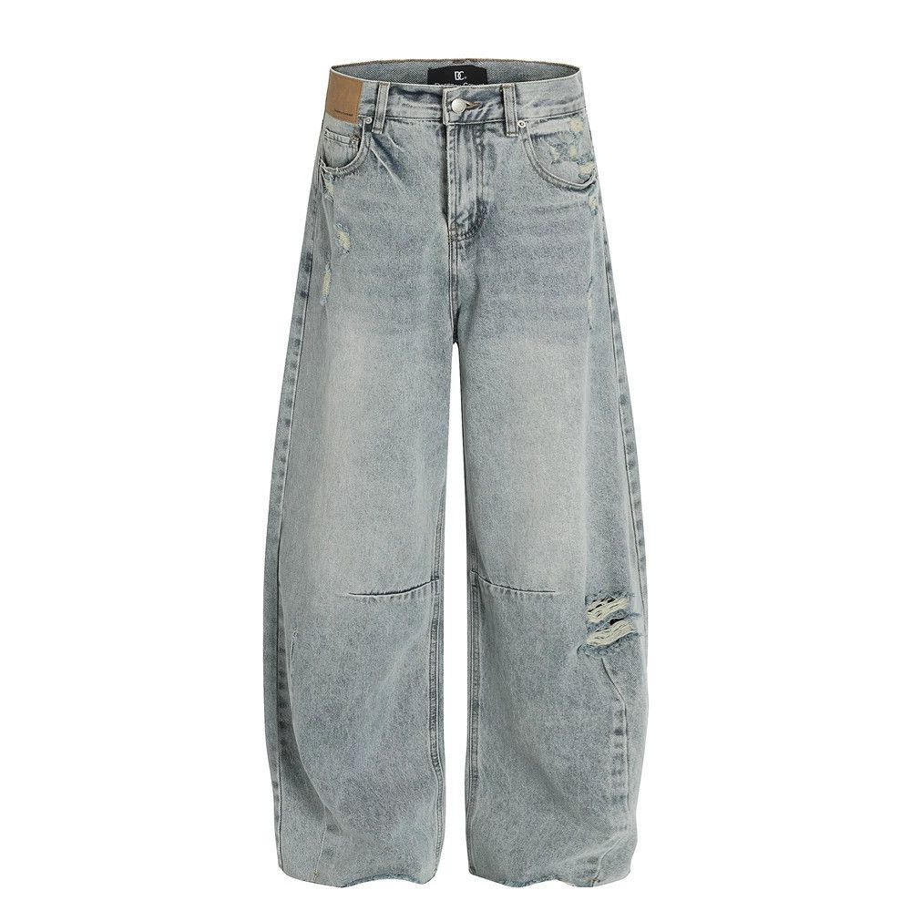 Jean Men's retro punk ripped washed scimitar jeans y2k Size US 32 / EU 48 - 1 Thumbnail