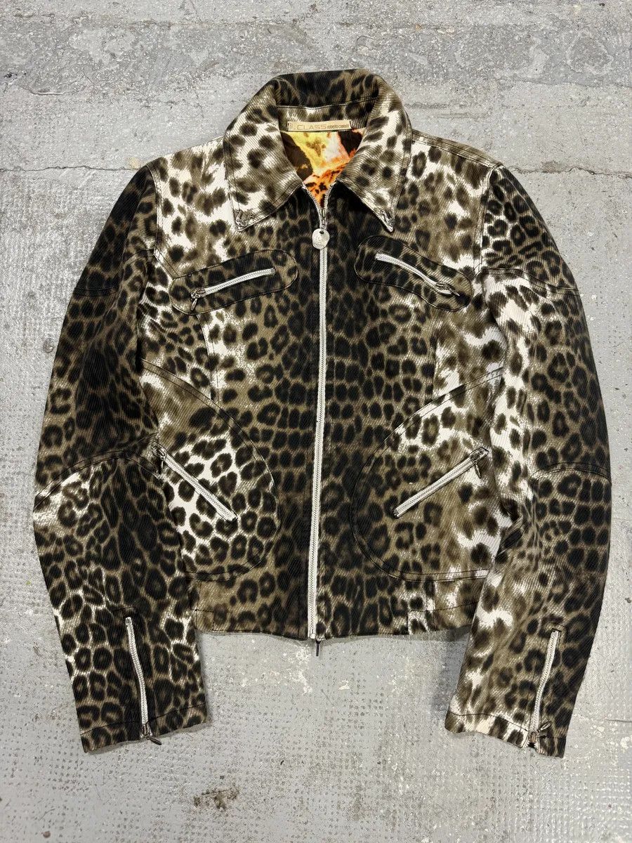 Roberto Cavalli 2000s Roberto Cavalli Leopard Print Zip Jacket Size M / US 6-8 / IT 42-44 - 8 Thumbnail