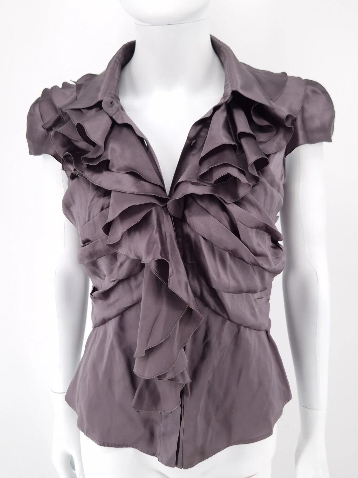 Prada Prada Ruffle Silk Blouse Avant Garde Size M / US 6-8 / IT 42-44 - 8 Thumbnail