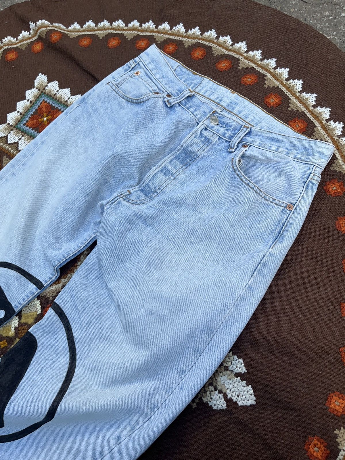 Apex Aphex Twin Custom Made Jeans On Vintage Levi’s 501 Size US 34 / EU 50 - 6 Thumbnail
