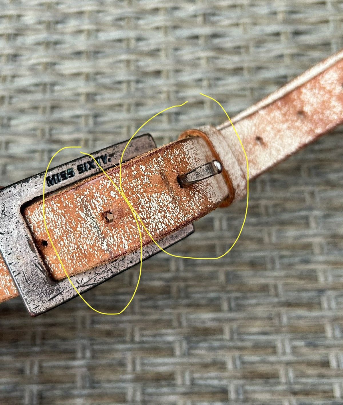Miss Sixty × Vintage Vintage Y2K Miss Sixty Aged Leather Belt Size Large Size ONE SIZE - 9 Thumbnail