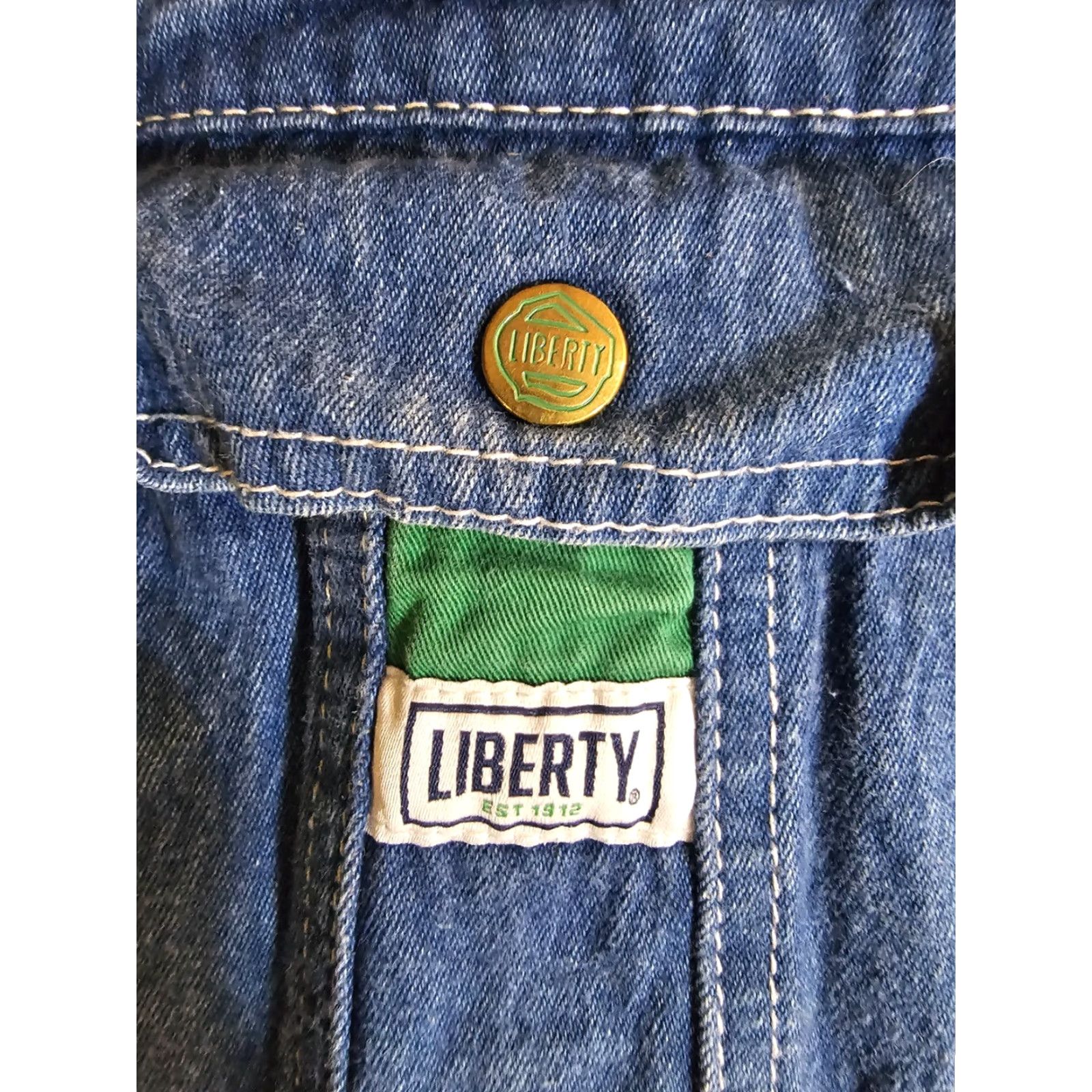 Denime VINTAGE Liberty Classic 100% Cotton Denim Overalls Mens 42x30 Made In USA Blue Jeans 5-Pocket Men Regular Size 42 Inseam 30 Vintage Mens Size US 42 / EU 58 - 4 Thumbnail