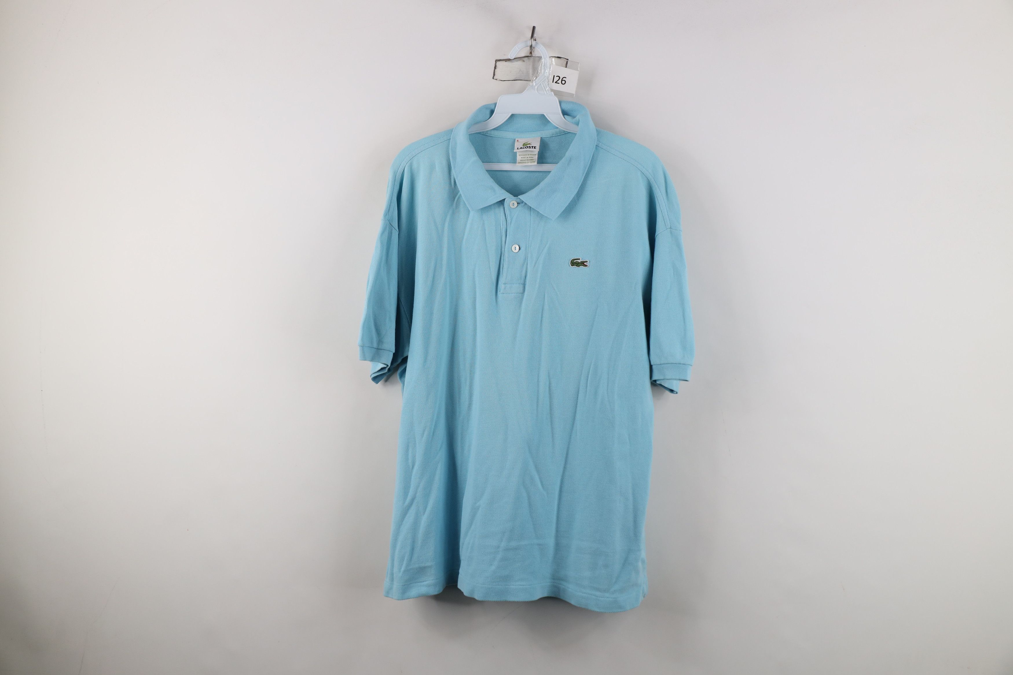 Lacoste Lacoste Distressed Croc Logo Collared Golf Polo Shirt Blue Size US L / EU 52-54 / 3 - 1 Thumbnail