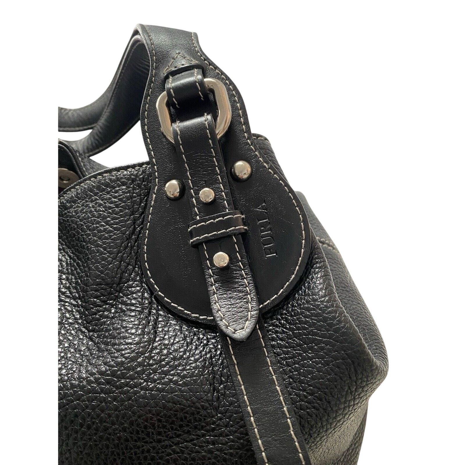 Furla Furla Soft Pebble Double Handle Black Hobo Bag Size ONE SIZE - 13 Thumbnail