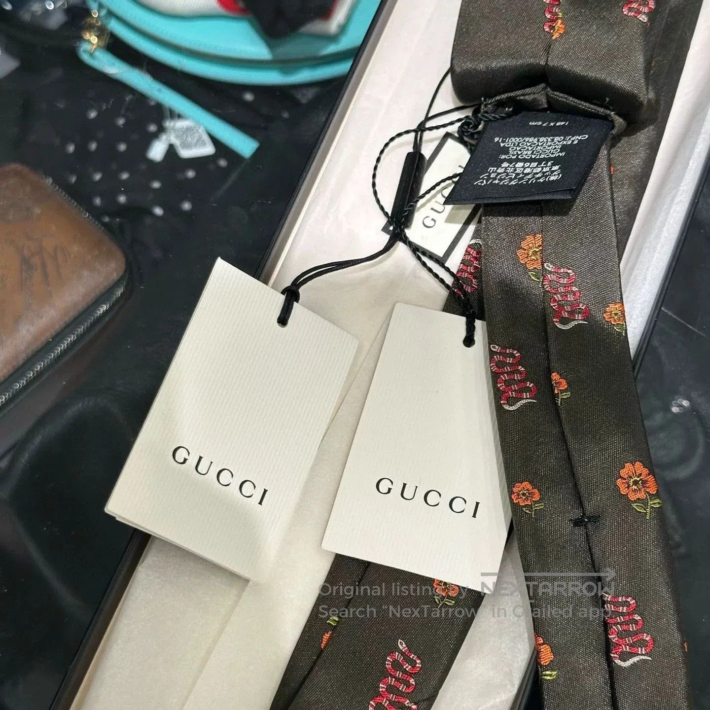 Gucci Gucci Snake Year Small Flower Tie. Size ONE SIZE - 4 Thumbnail